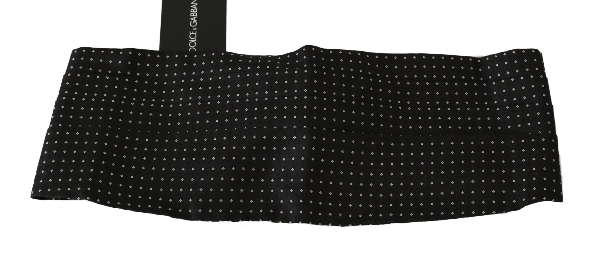 Dolce & Gabbana Black Dotted Waist Belt Silk Cummerbund - Dani Dyers
