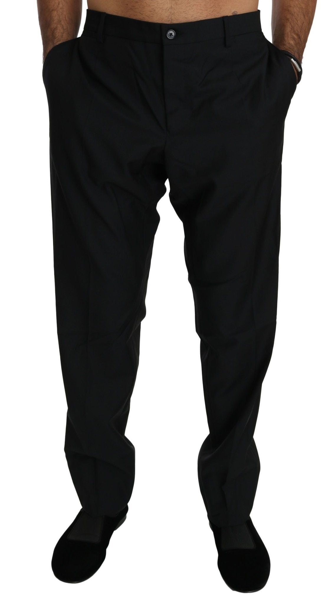 Dolce & Gabbana Black Dress Formal Trouser Men Wool Pants - Dani Dyers