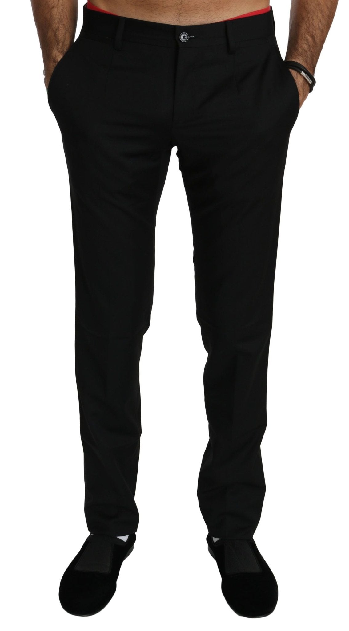 Dolce & Gabbana Black Dress Formal Trouser Mens Wool Pants - Dani Dyers
