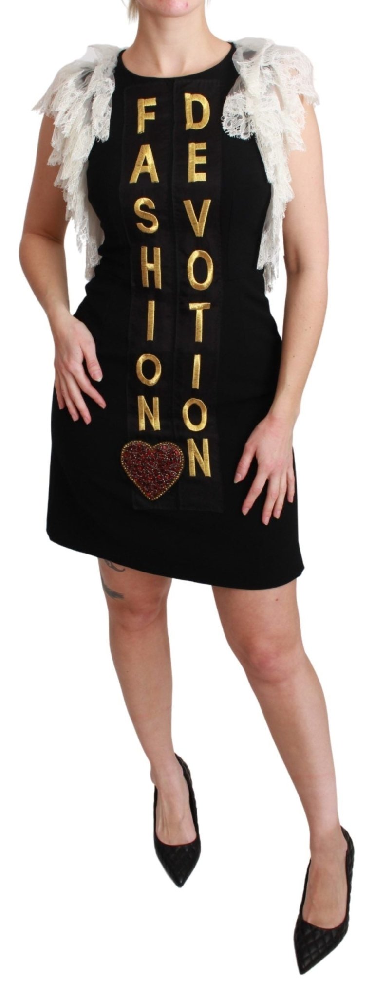 Dolce & Gabbana Black Fashion Devotion Sheath Mini Dress - Dani Dyers