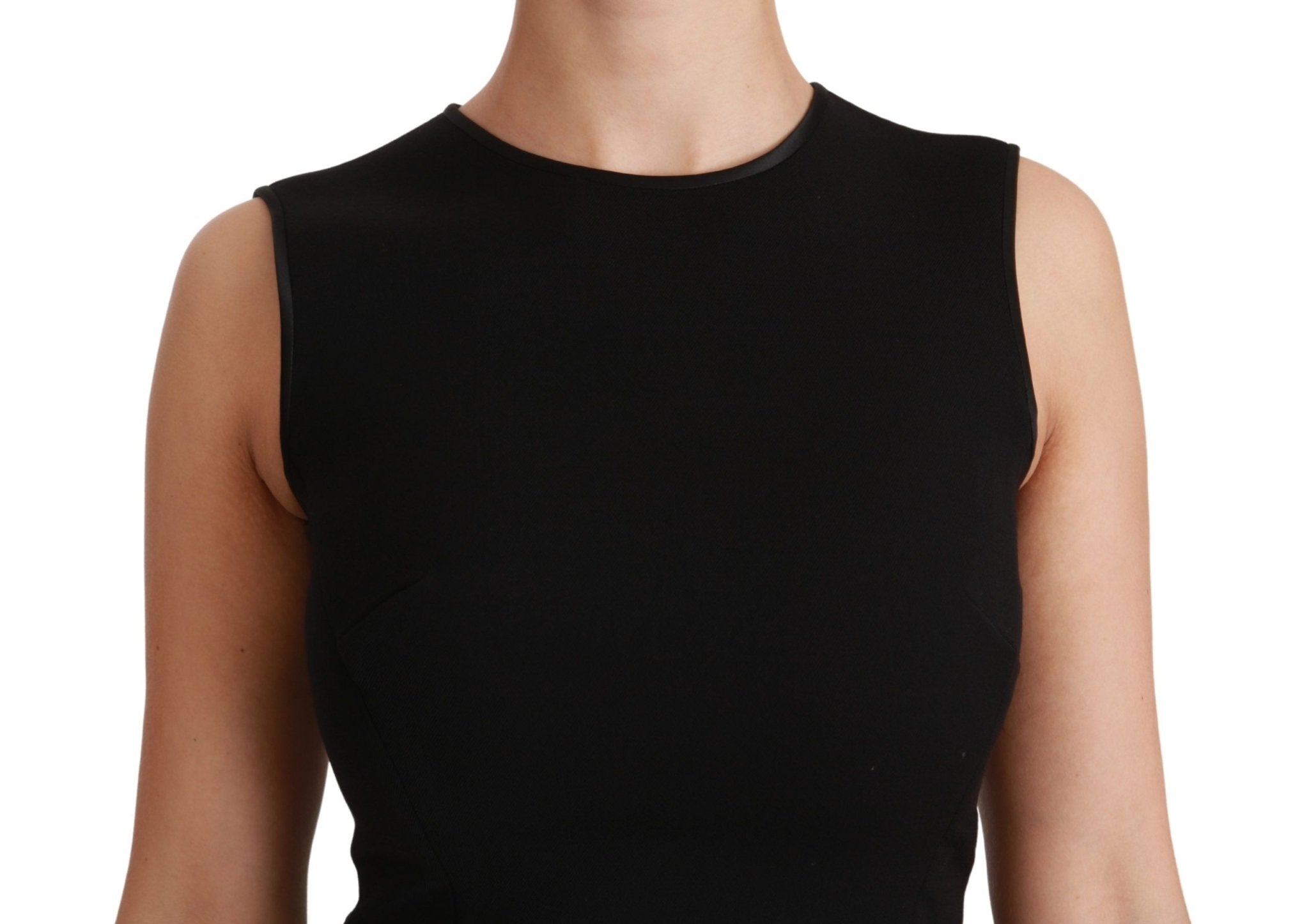 Dolce & Gabbana Black Fit Flare Wool Stretch Sheath Dress - Dani Dyers