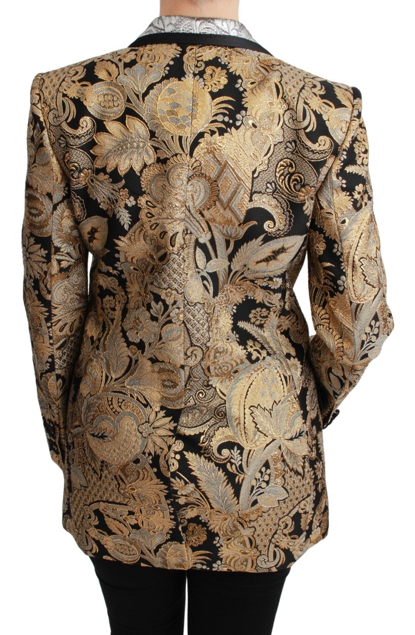 Dolce & Gabbana Black Gold Jacquard Blazer Jacket - Dani Dyers