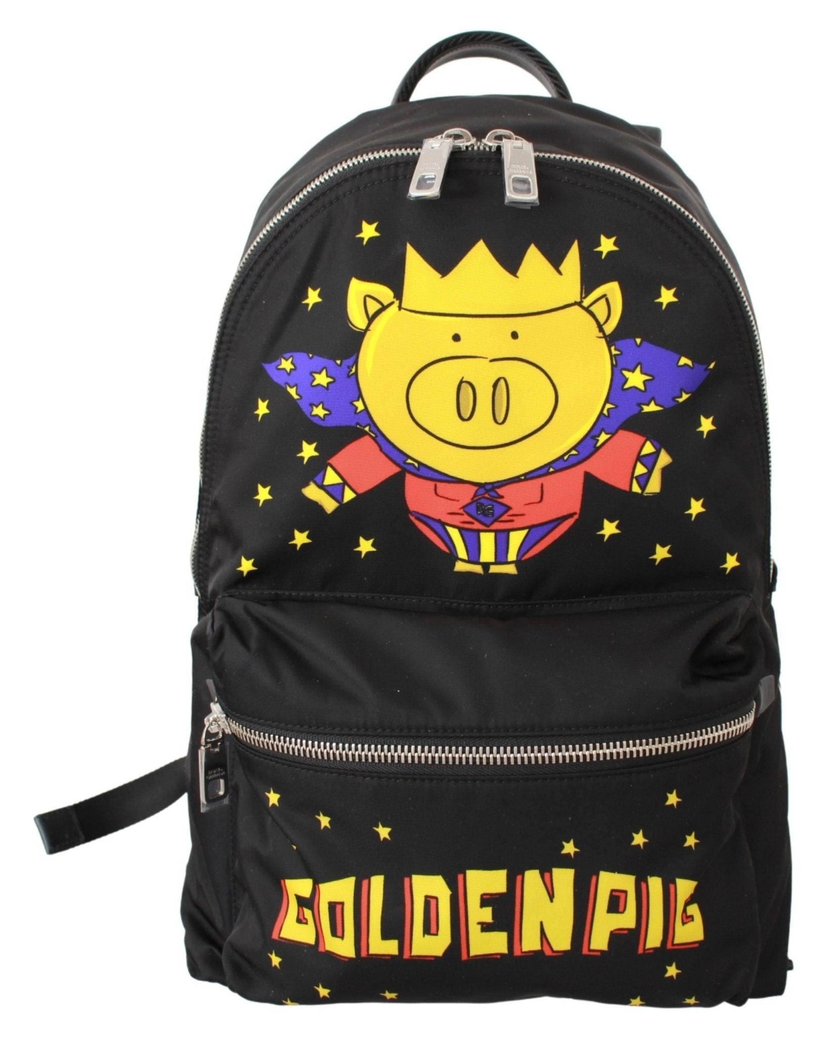 Dolce & Gabbana Black Golden Pig of the Year School Backpack - Dani Dyers