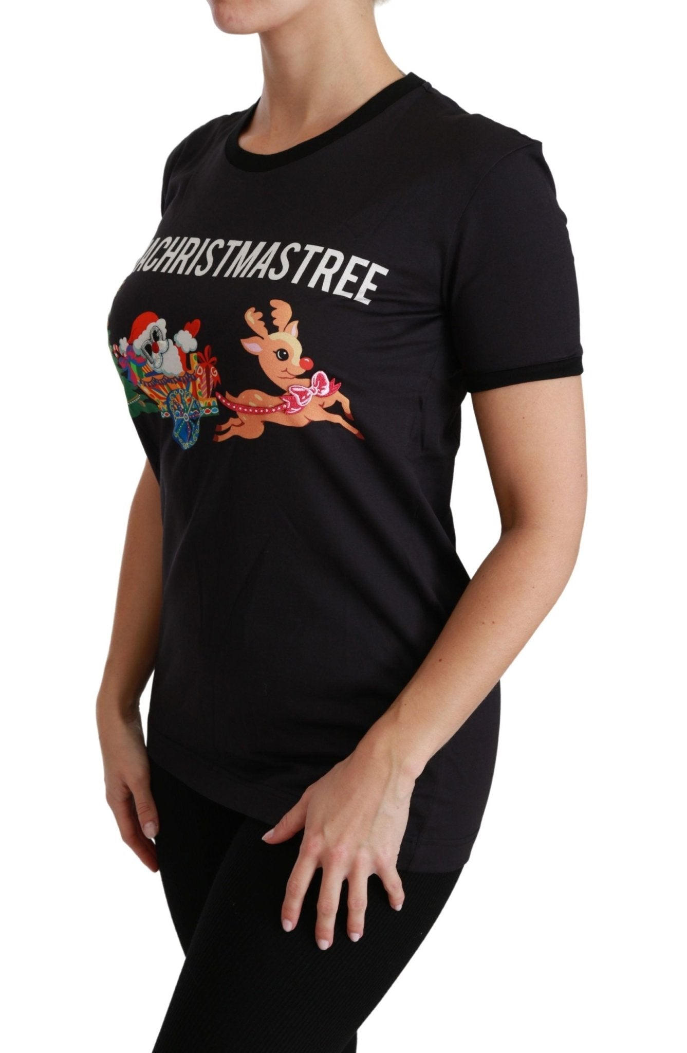 Dolce & Gabbana Black ImAChristmasTree Crewneck Top T-shirt - Dani Dyers