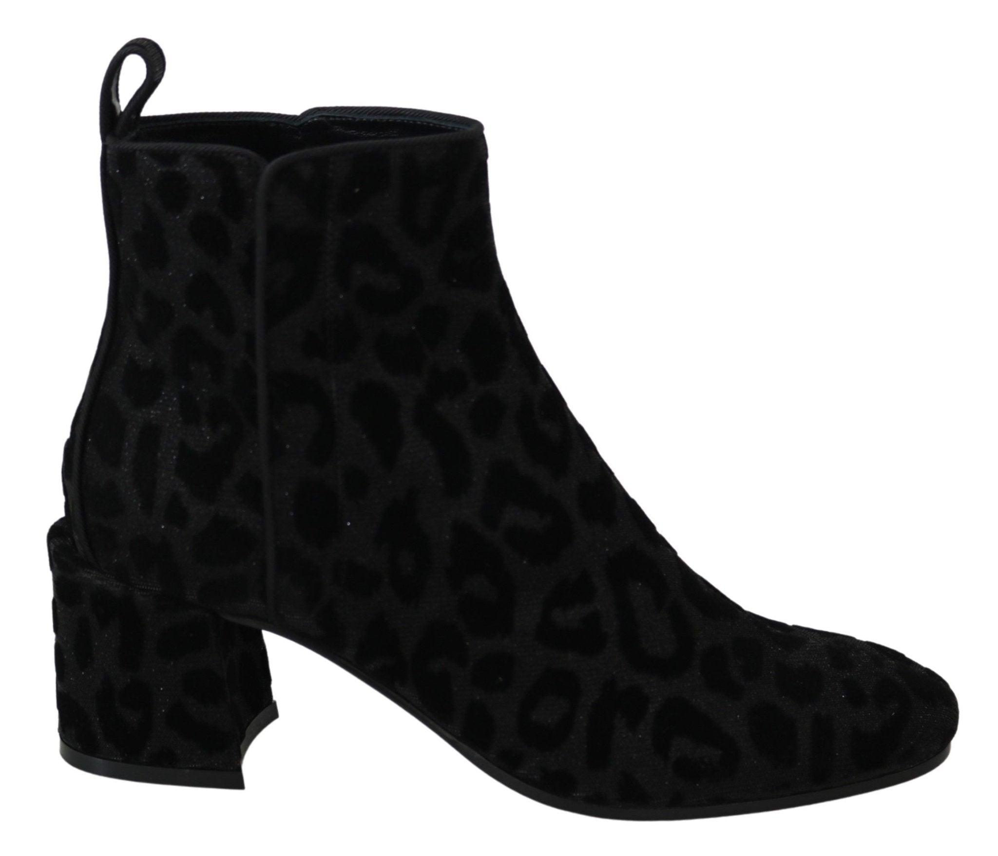 Dolce & Gabbana Black Leopard Short Boots Zipper Shoes - Dani Dyers