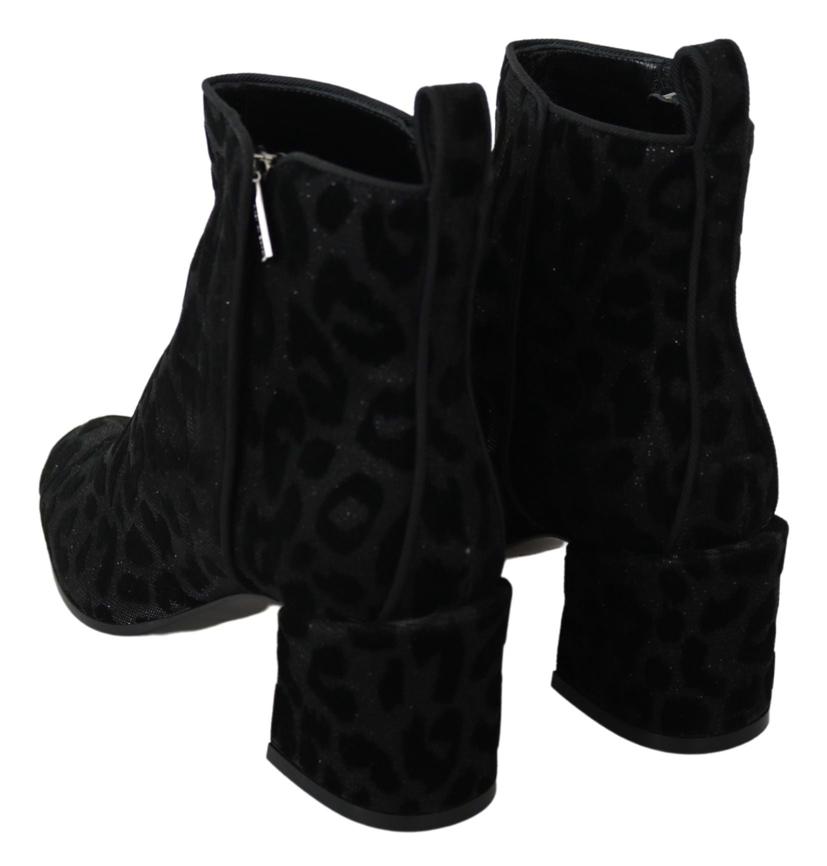 Dolce & Gabbana Black Leopard Short Boots Zipper Shoes - Dani Dyers