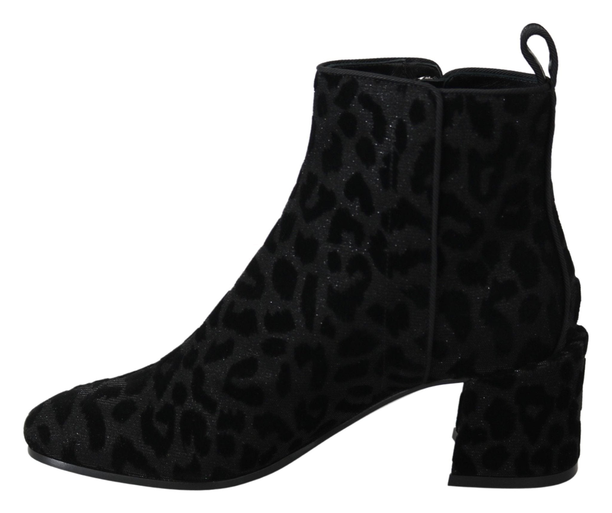 Dolce & Gabbana Black Leopard Short Boots Zipper Shoes - Dani Dyers