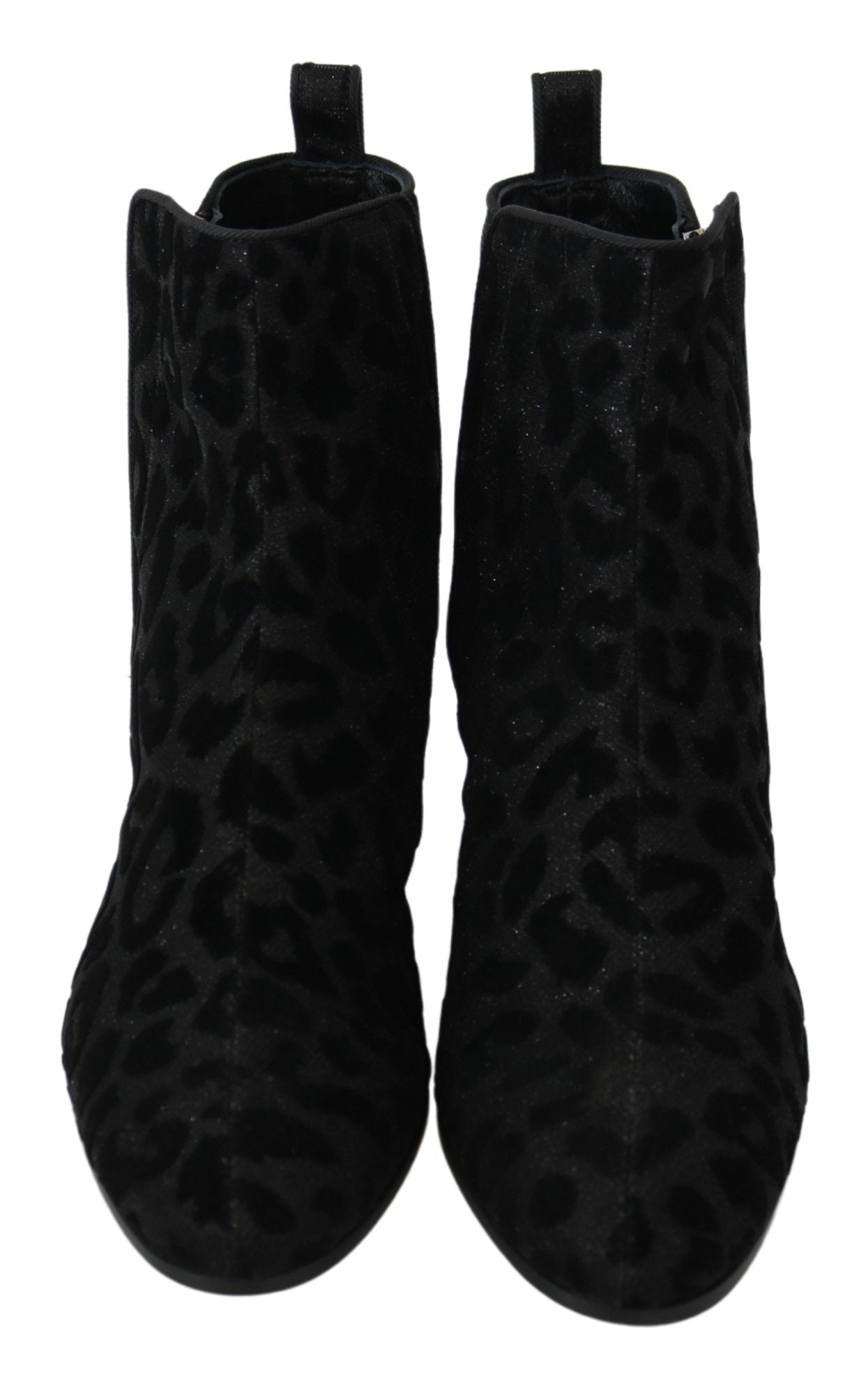 Dolce & Gabbana Black Leopard Short Boots Zipper Shoes - Dani Dyers