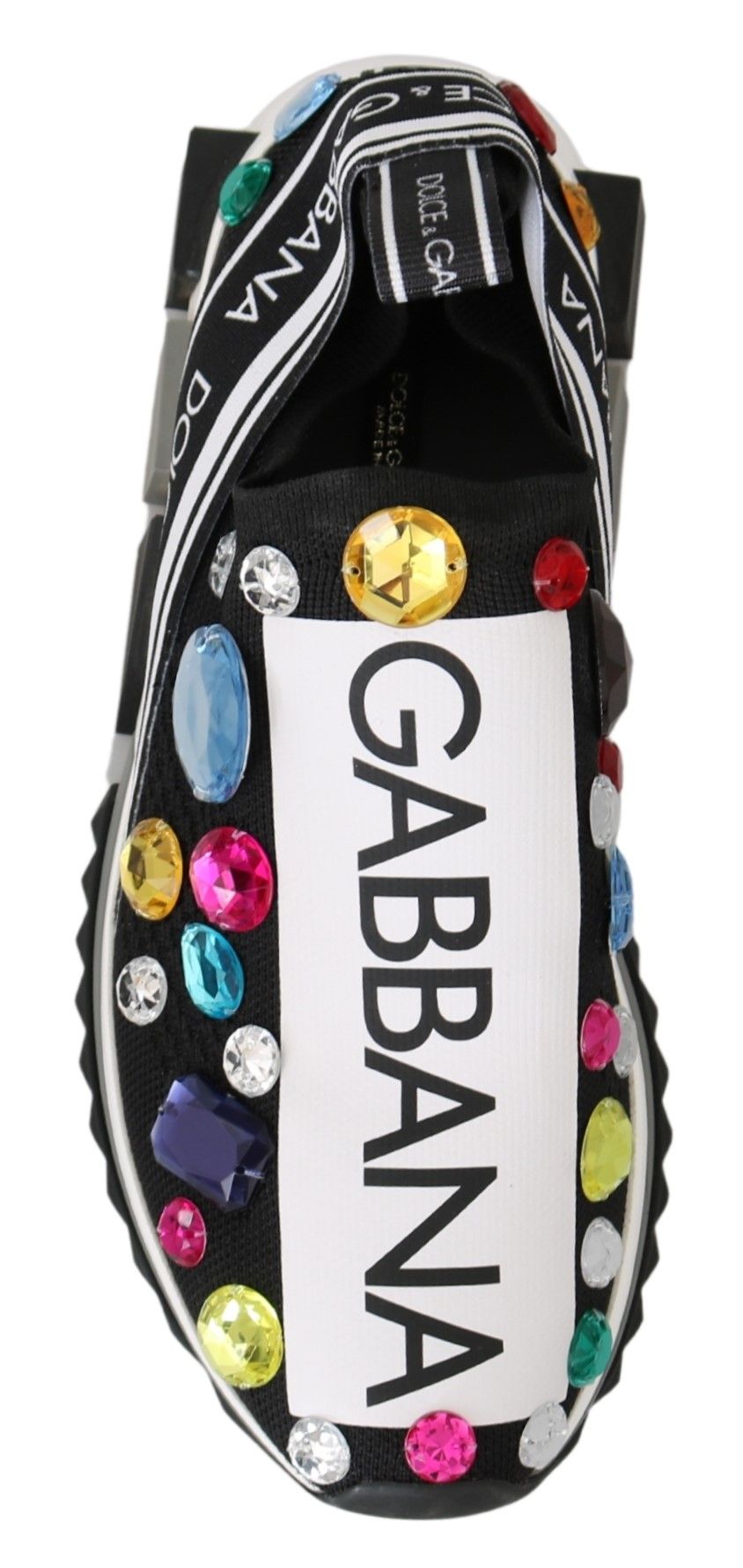 Dolce & Gabbana Black Multicolor Crystal Sneakers Shoes - Dani Dyers
