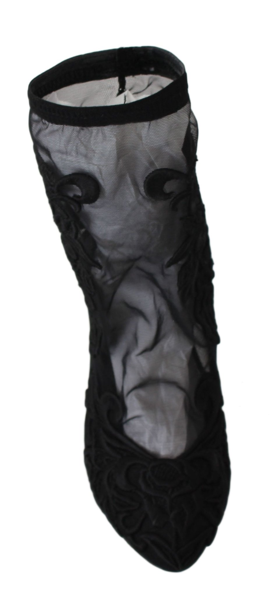 Dolce & Gabbana Black Roses Stilettos Booties Socks Shoes - Dani Dyers