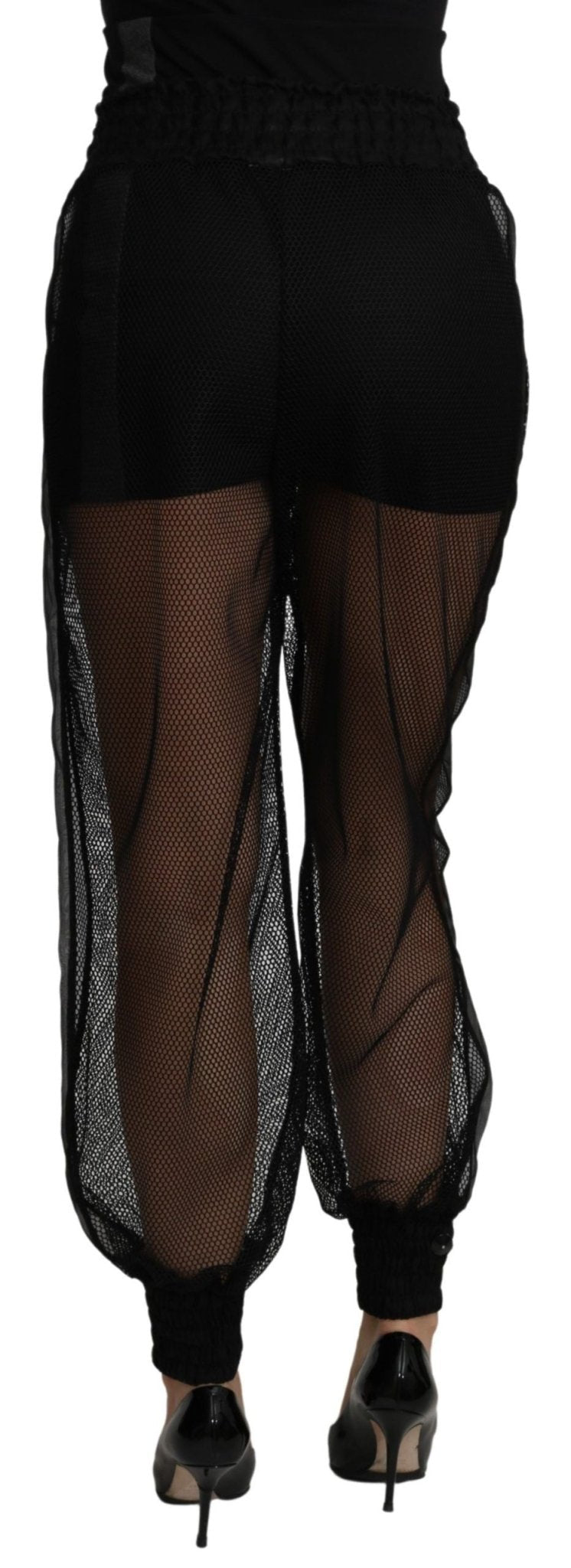 Dolce & Gabbana Black See Through Jogger Polyester Pants - Dani Dyers