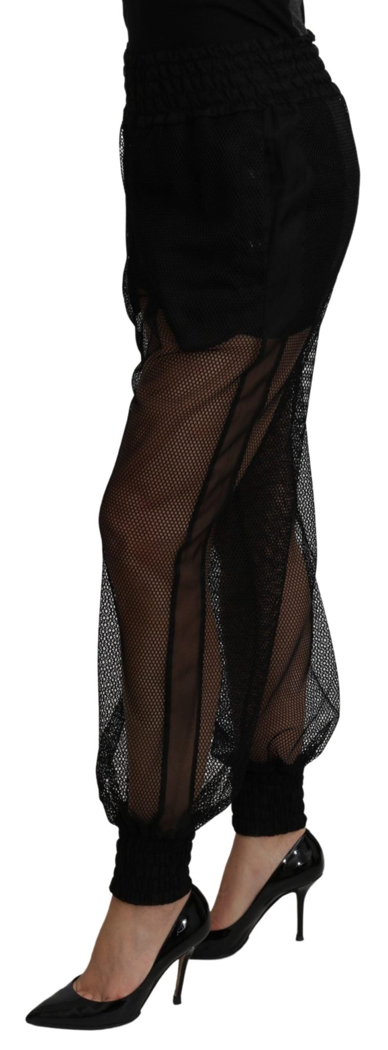 Dolce & Gabbana Black See Through Jogger Polyester Pants - Dani Dyers