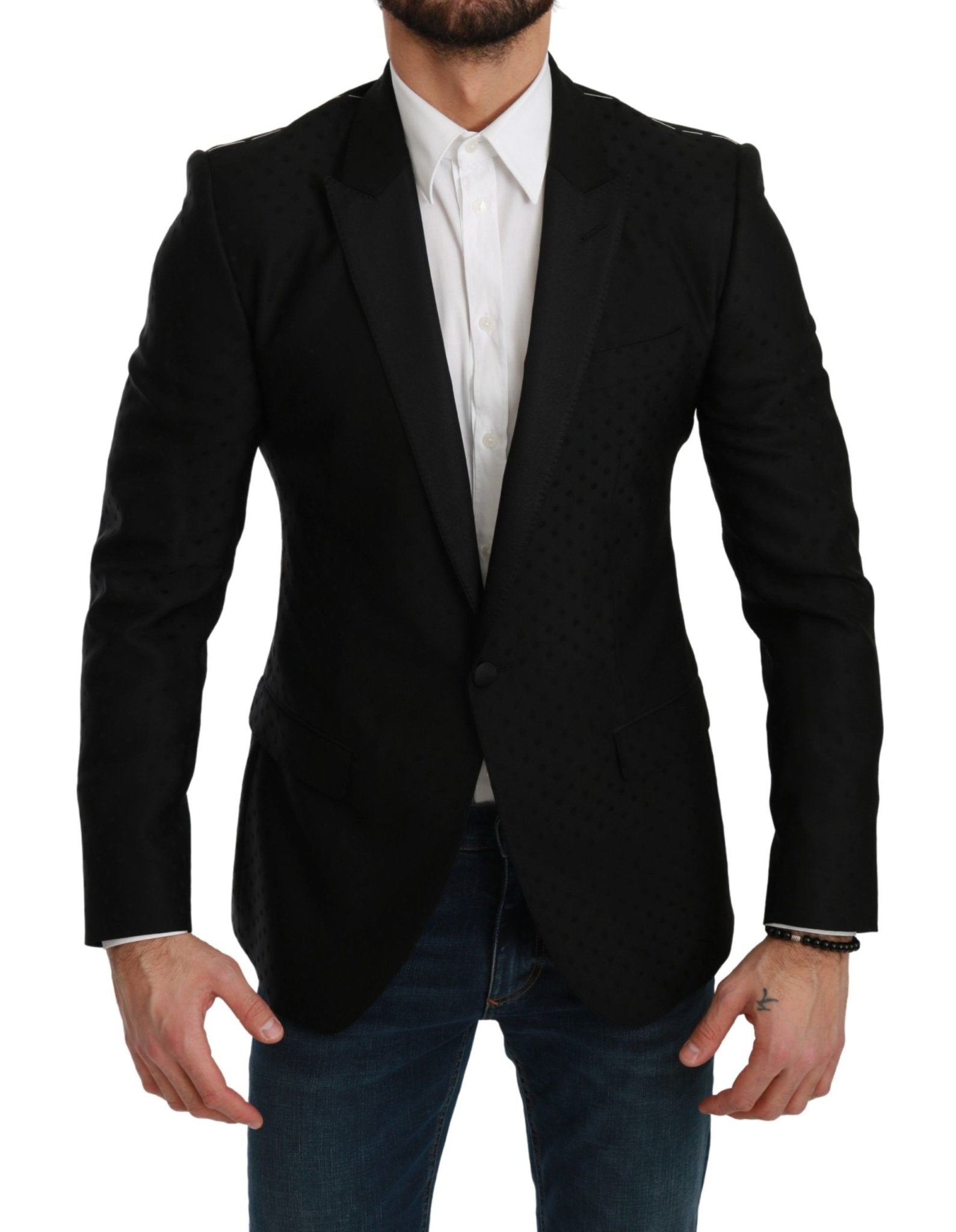 Dolce & Gabbana Black Slim Fit Coat Jacket MARTINI Blazer - Dani Dyers