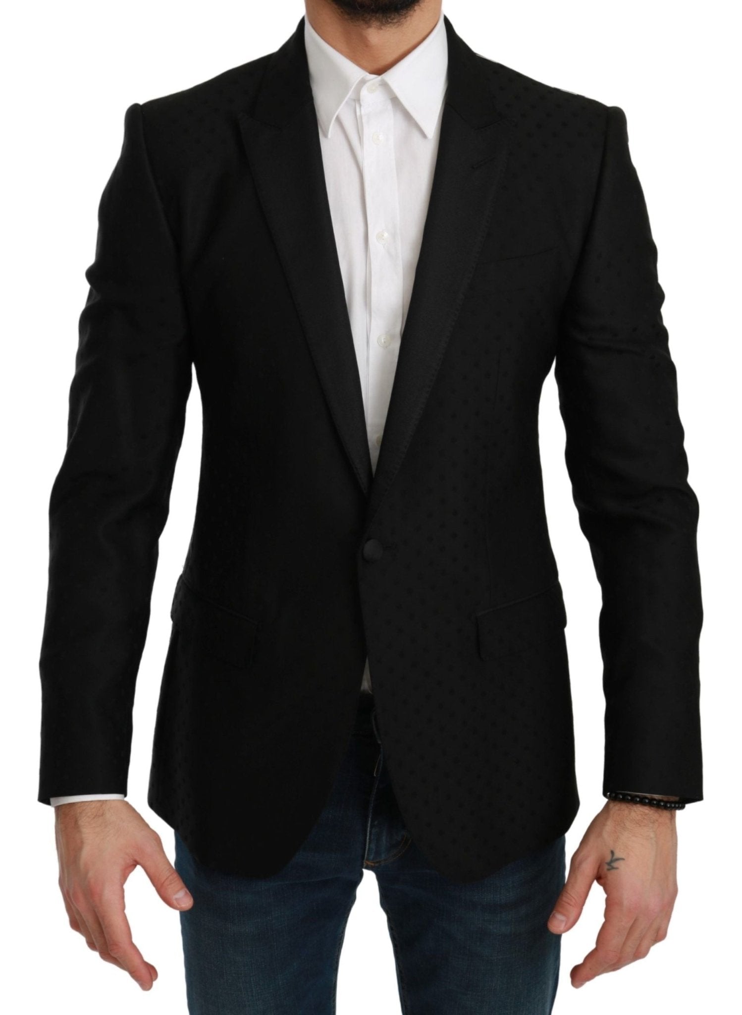 Dolce & Gabbana Black Slim Fit Coat Jacket MARTINI Blazer - Dani Dyers
