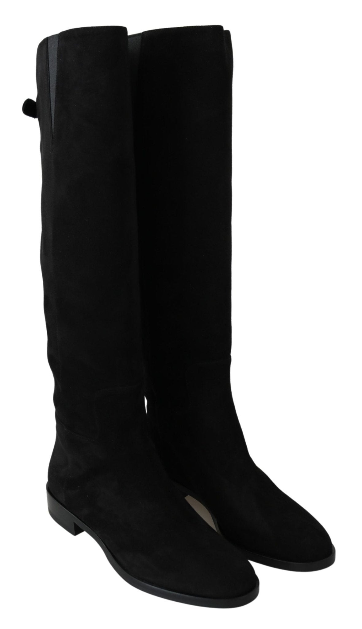 Dolce & Gabbana Black Suede Knee High Flat Boots Shoes - Dani Dyers