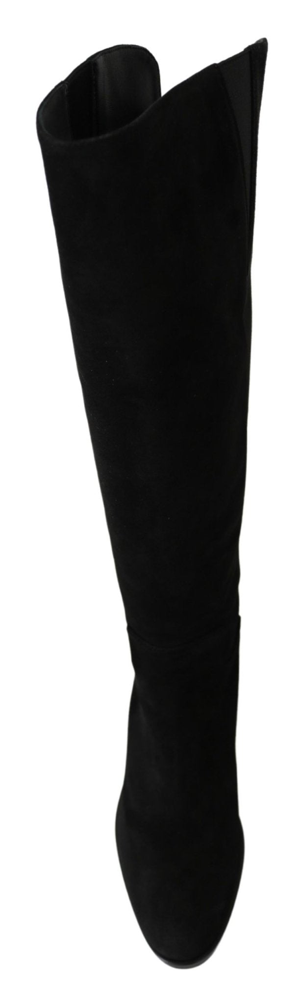 Dolce & Gabbana Black Suede Knee High Flat Boots Shoes - Dani Dyers