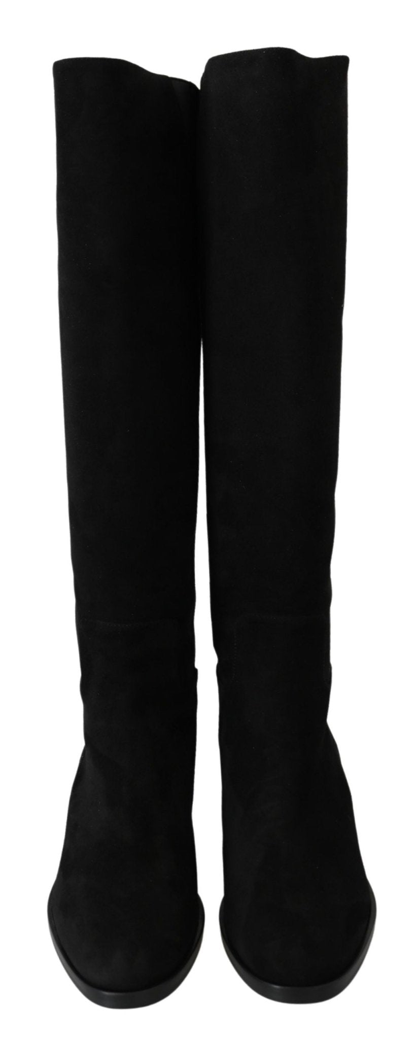 Dolce & Gabbana Black Suede Knee High Flat Boots Shoes - Dani Dyers