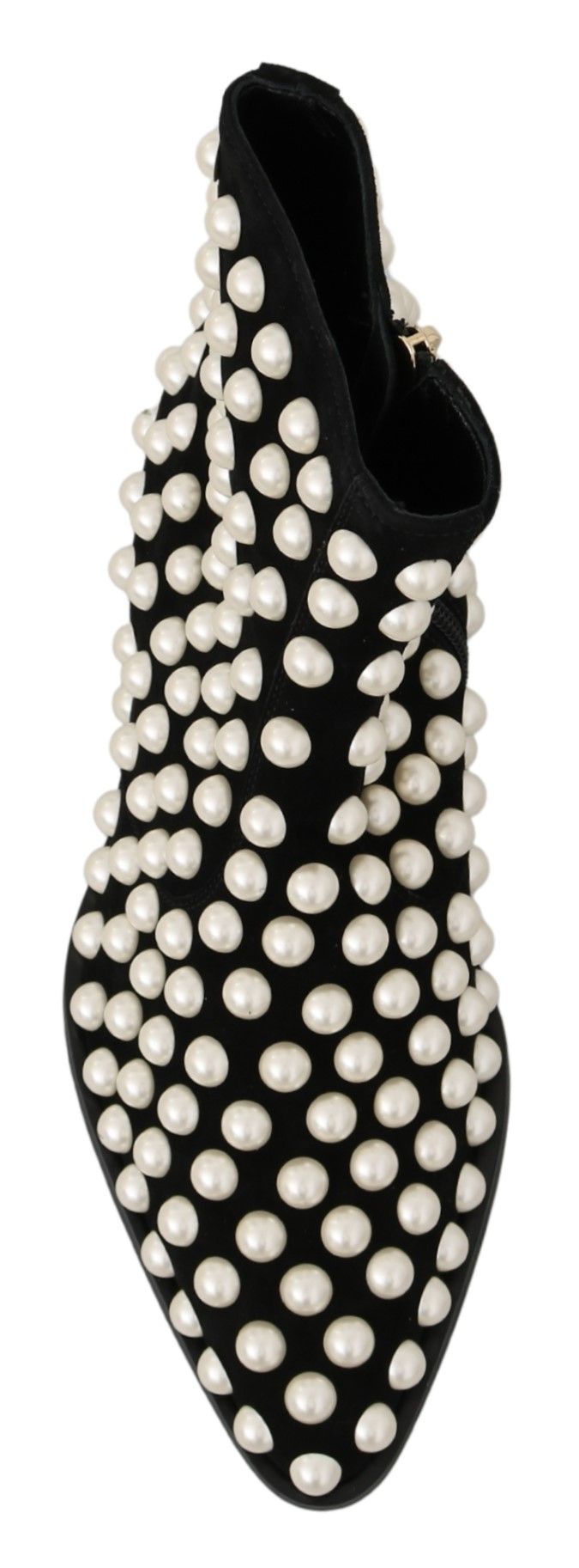 Dolce & Gabbana Black Suede Pearl Studs Boots Shoes - Dani Dyers