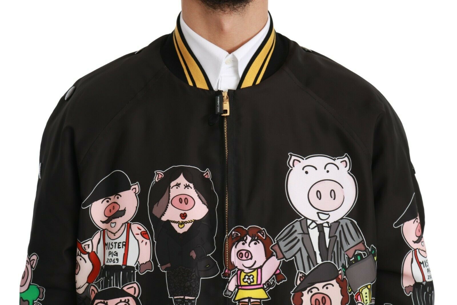 Dolce & Gabbana Black YEAR OF THE PIG Bomber Jacket - Dani Dyers