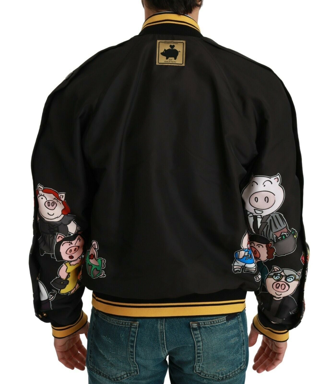 Dolce & Gabbana Black YEAR OF THE PIG Bomber Jacket - Dani Dyers