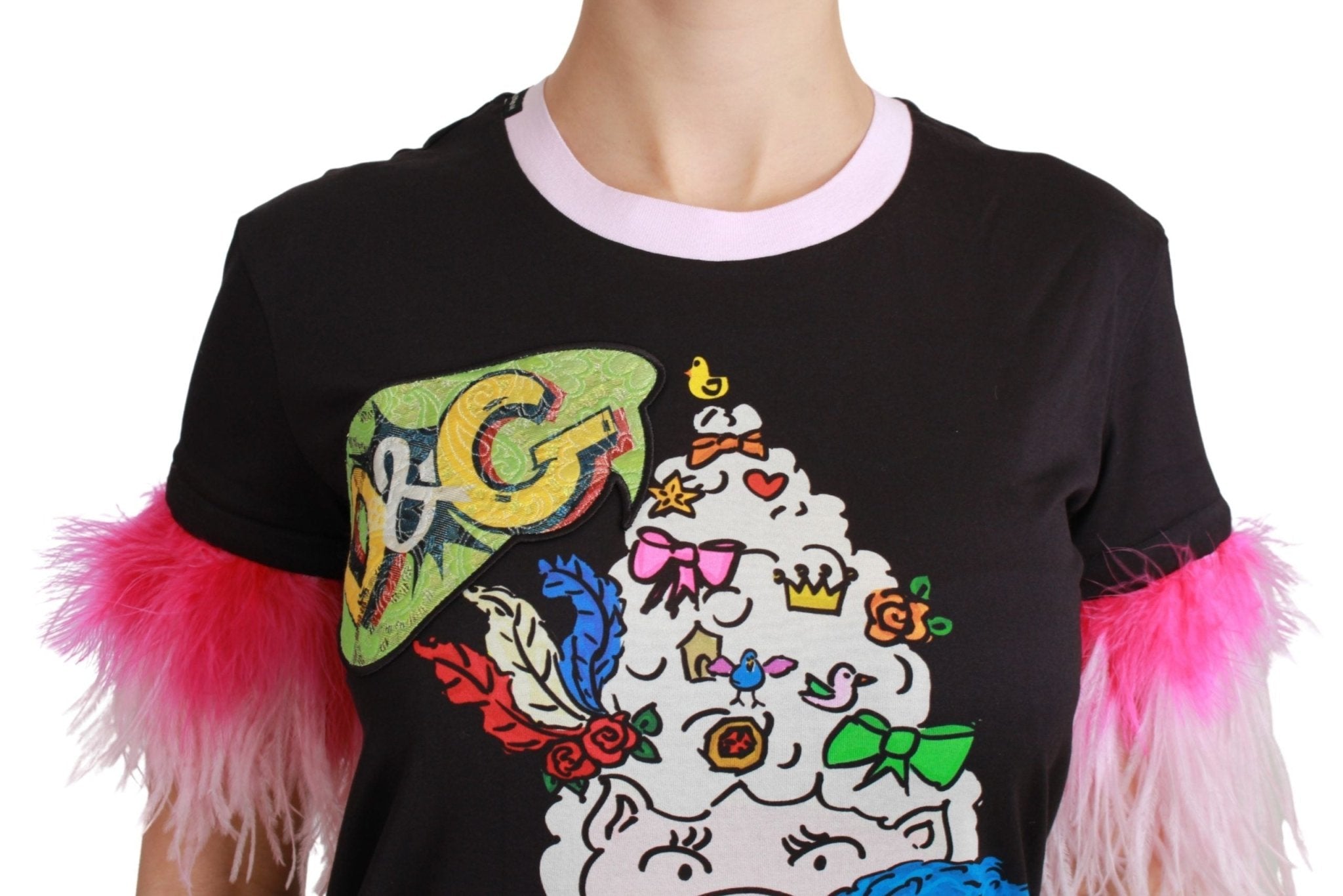 Dolce & Gabbana Black YEAR OF THE PIG Top Cotton T-shirt - Dani Dyers