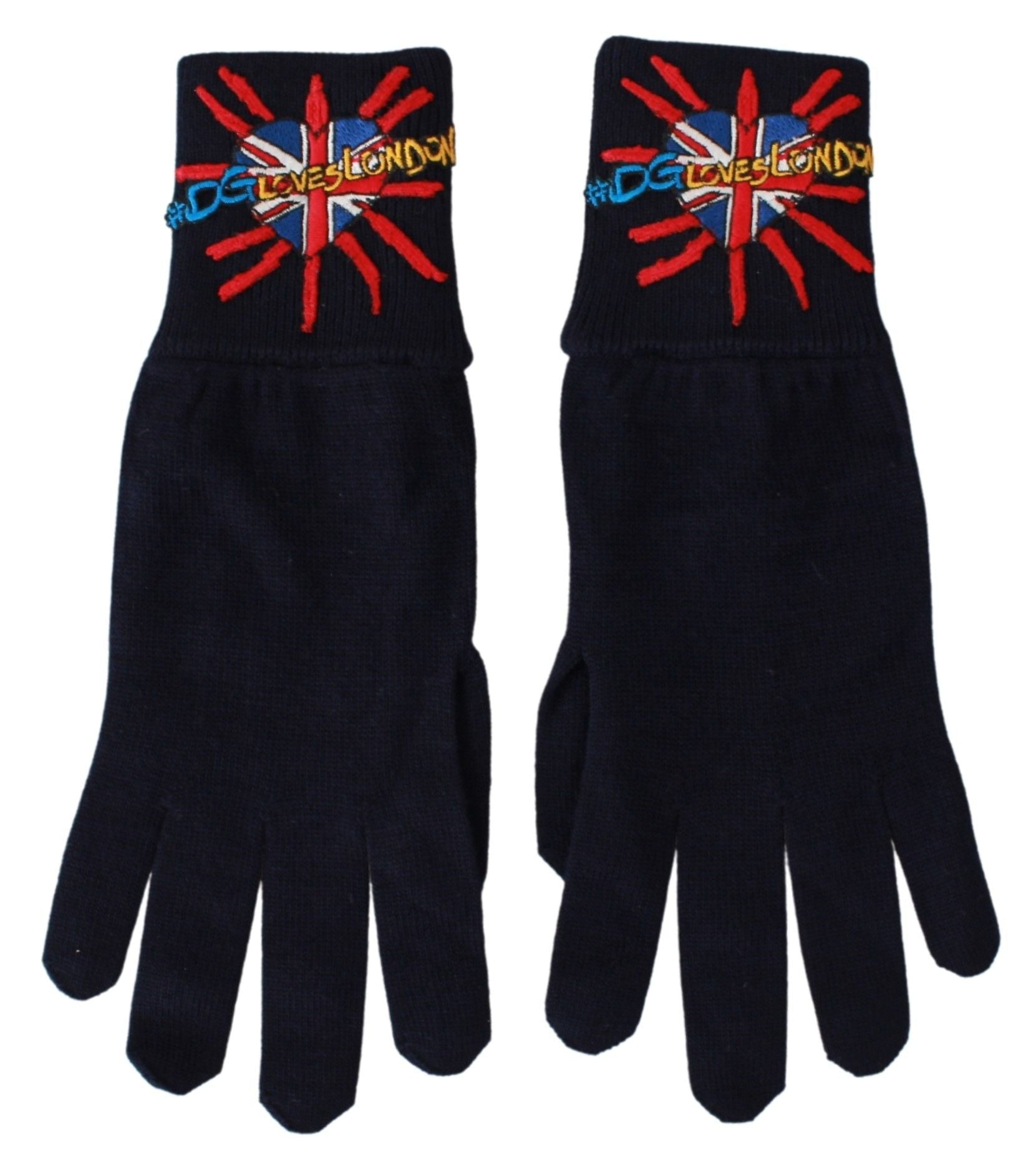 Dolce & Gabbana Blue DGLovesLondon Embroidered Wool Gloves - Dani Dyers