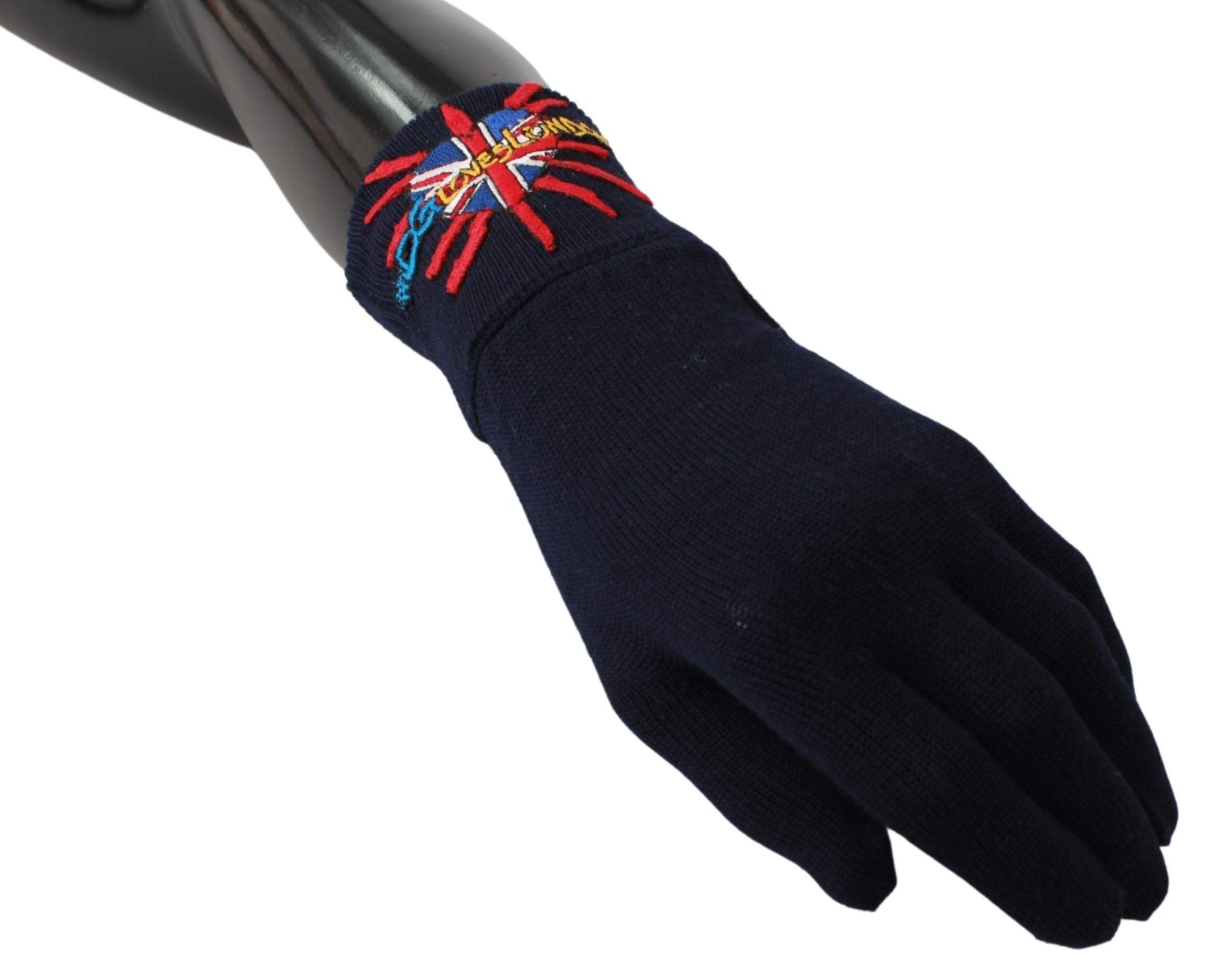 Dolce & Gabbana Blue DGLovesLondon Embroidered Wool Gloves - Dani Dyers