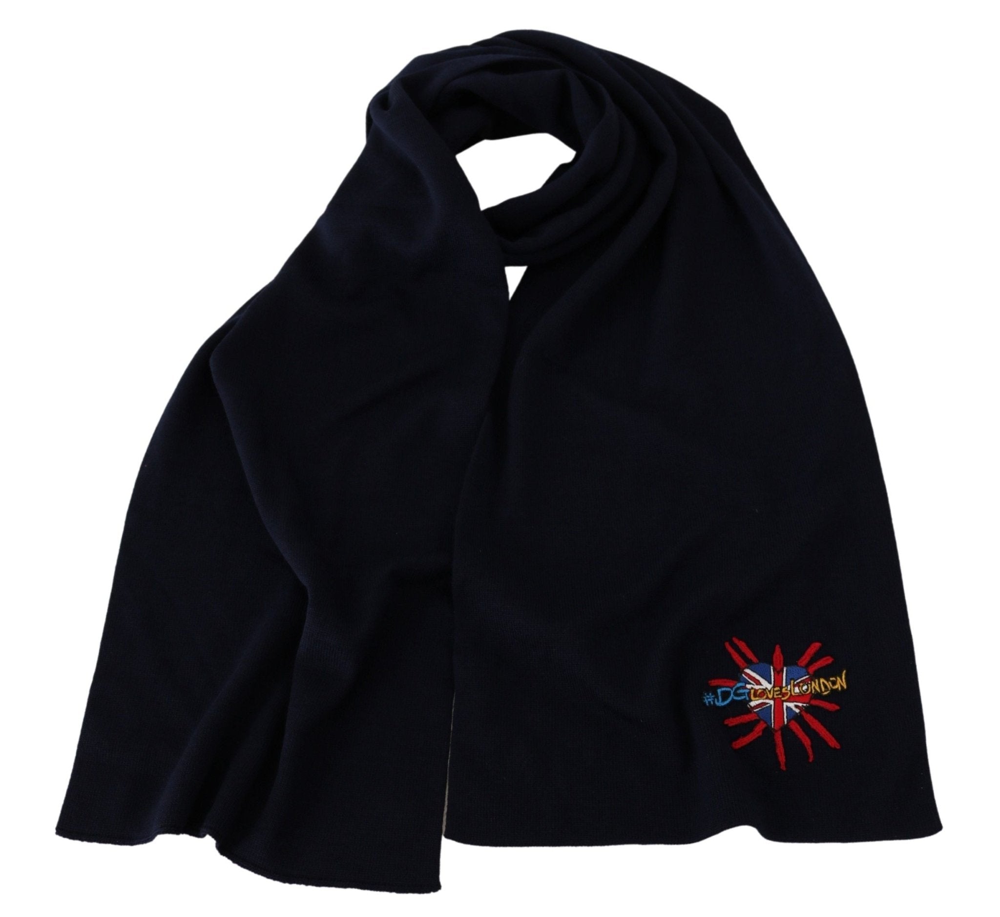 Dolce & Gabbana Blue DGLovesLondon Wrap Shawl Wool Scarf - Dani Dyers