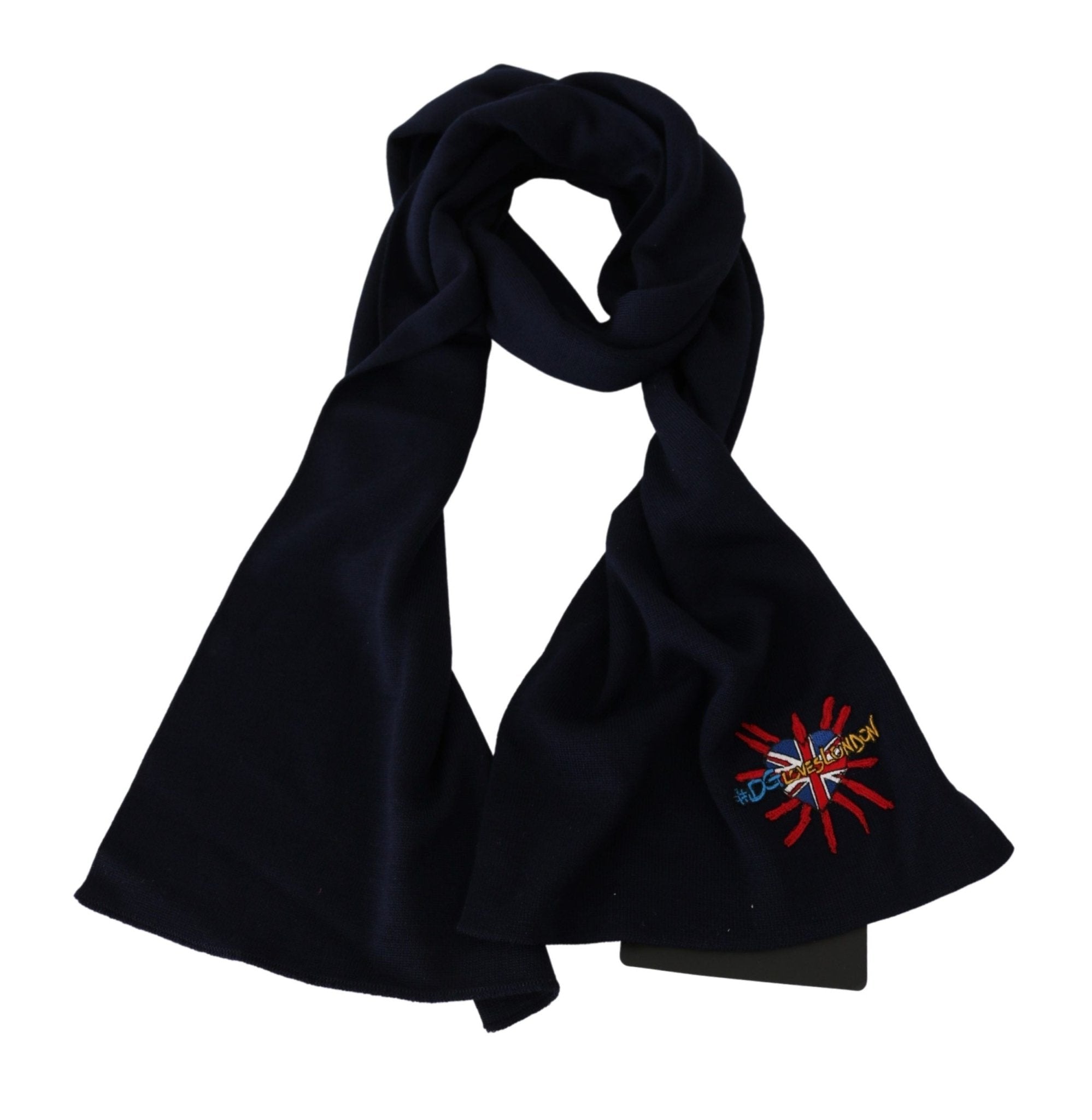 Dolce & Gabbana Blue DGLovesLondon Wrap Shawl Wool Scarf - Dani Dyers