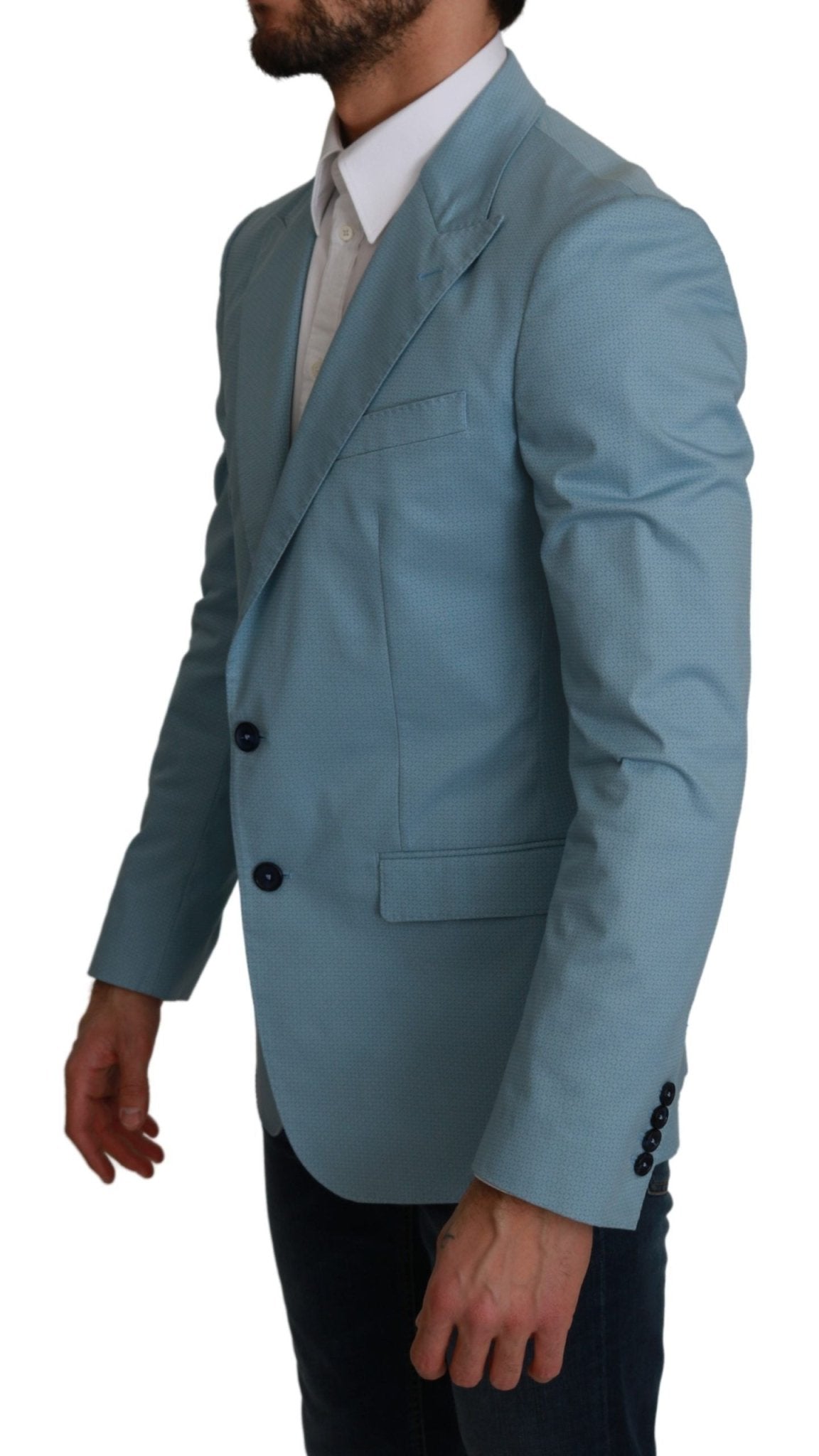 Dolce & Gabbana Blue Slim Fit Coat Jacket MARTINI Blazer - Dani Dyers