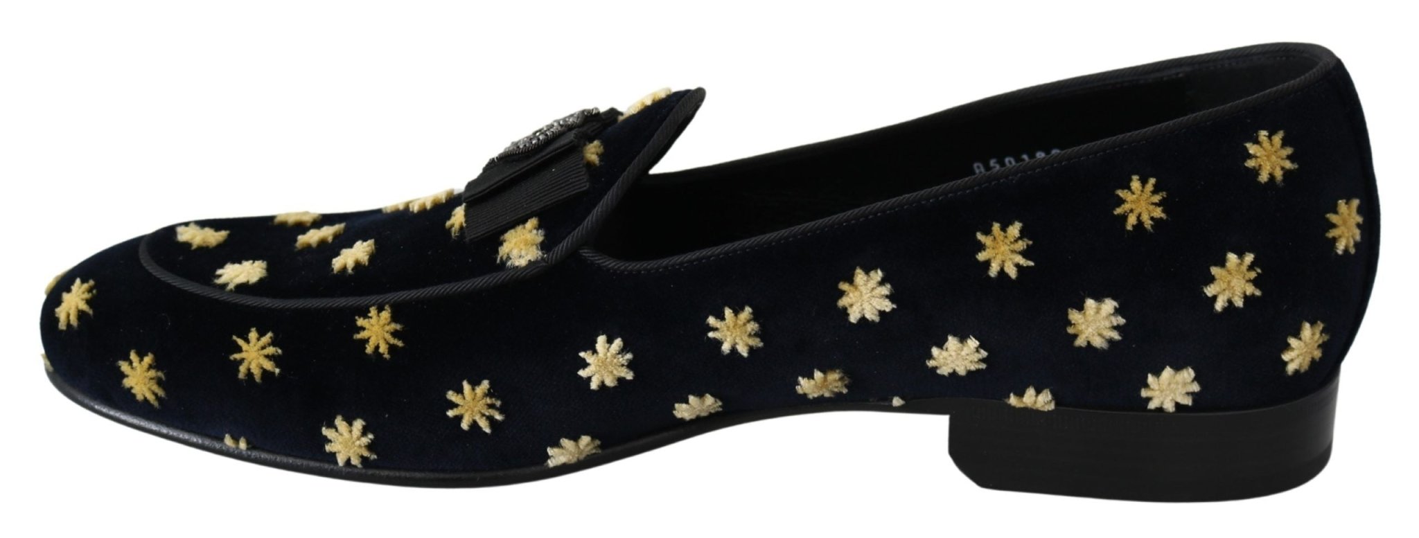 Dolce & Gabbana Blue Velvet Crown Slippers Loafers Shoes - Dani Dyers