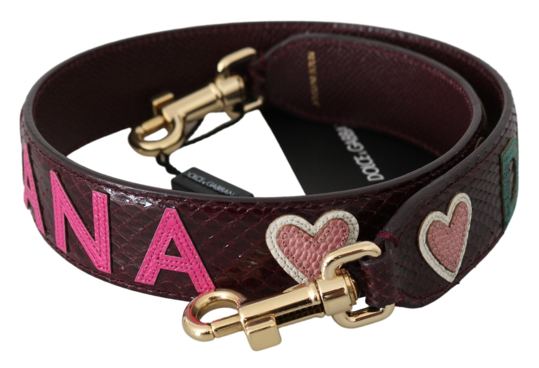 Dolce & Gabbana Bordeaux Exotic Skin Leather Belt Shoulder Strap - Dani Dyers