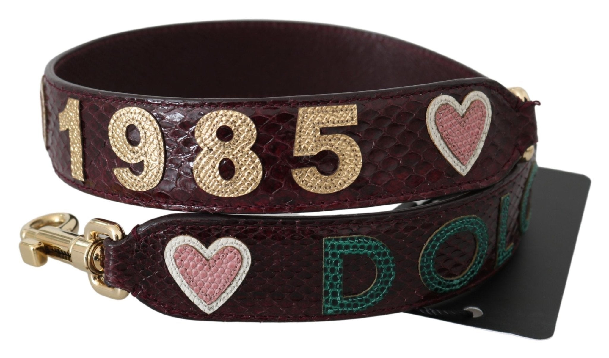 Dolce & Gabbana Bordeaux Exotic Skin Leather Belt Shoulder Strap - Dani Dyers