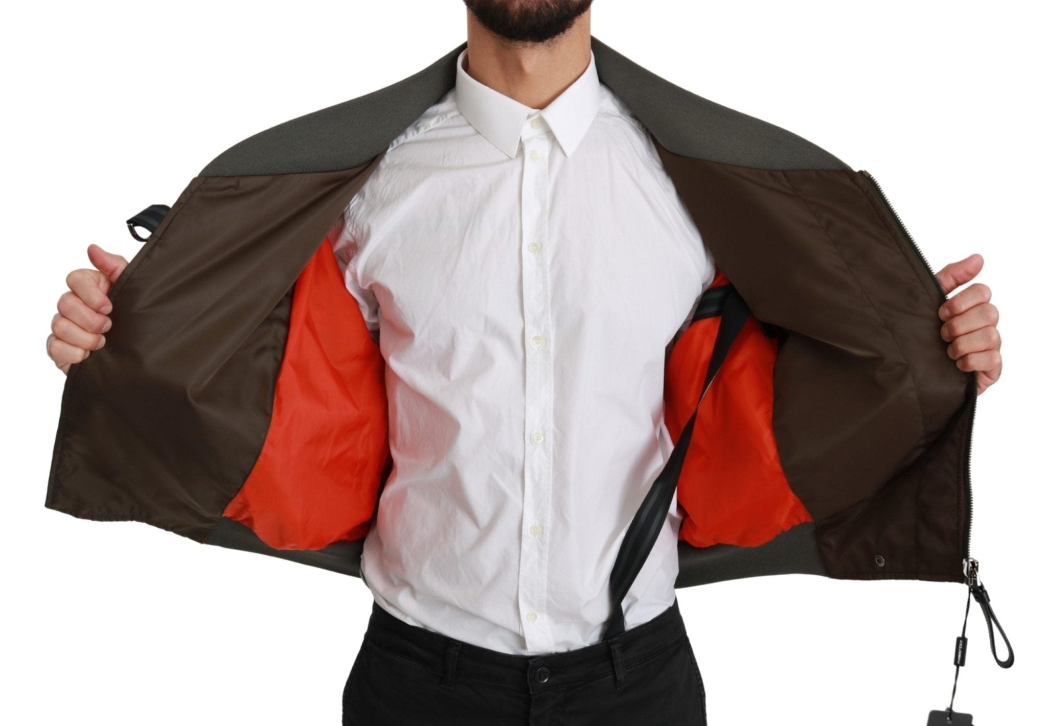 Dolce & Gabbana Brown Beaded Crown Skull Logo Jacket - Dani Dyers