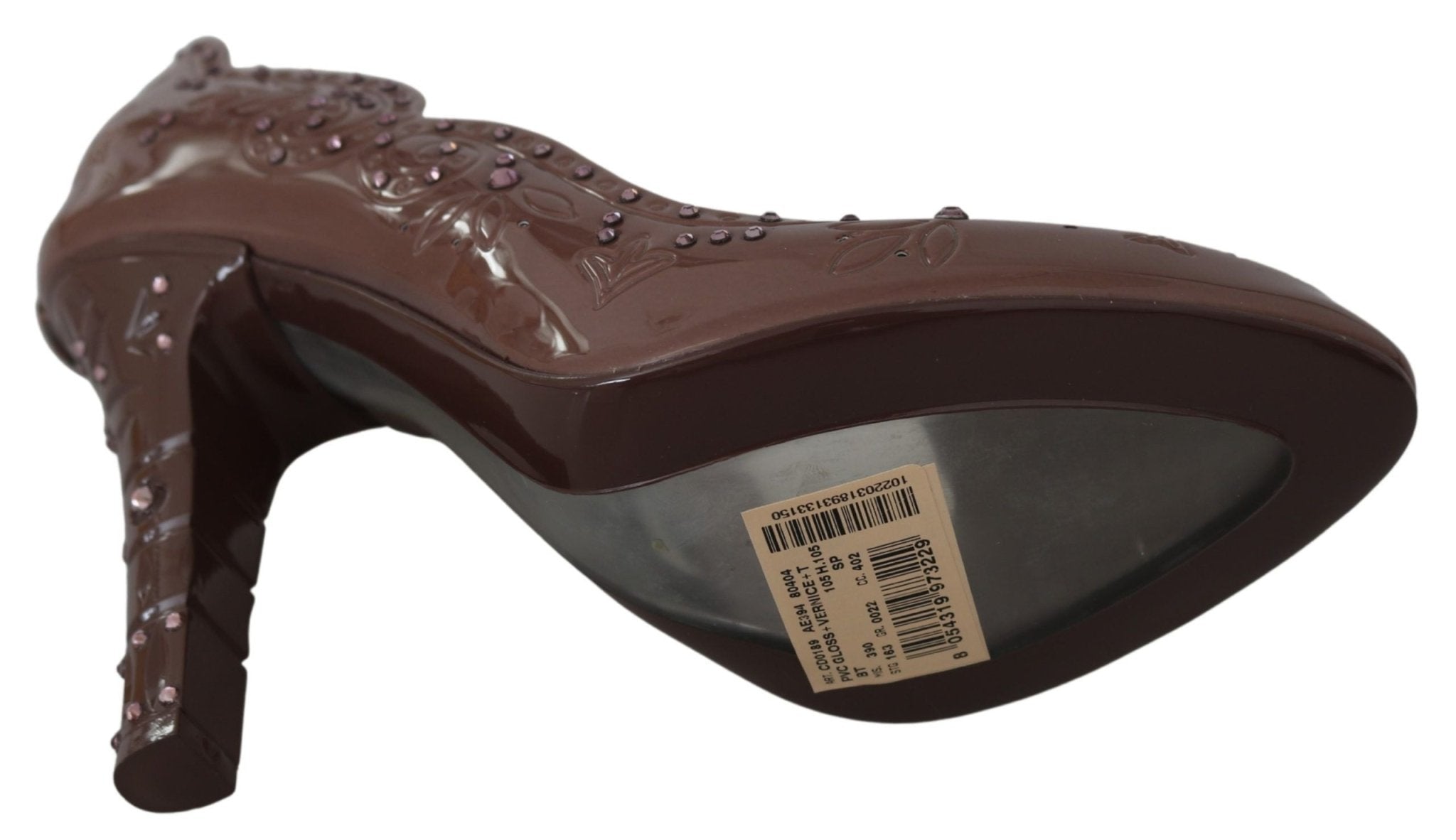 Dolce & Gabbana Brown Floral Crystal Heels CINDERELLA Shoes - Dani Dyers