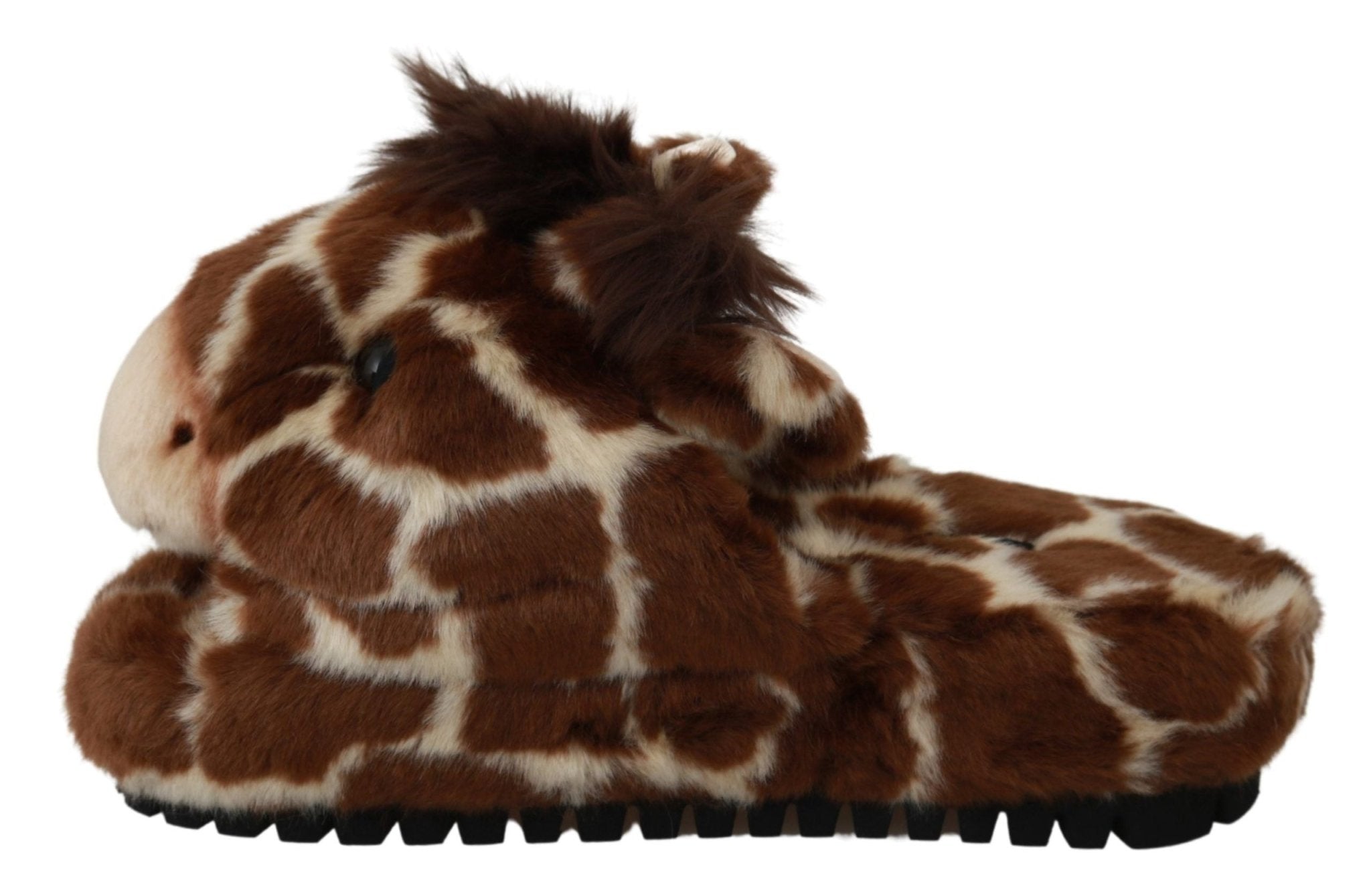 Dolce & Gabbana Brown Giraffe Slippers Flats Sandals Shoes - Dani Dyers