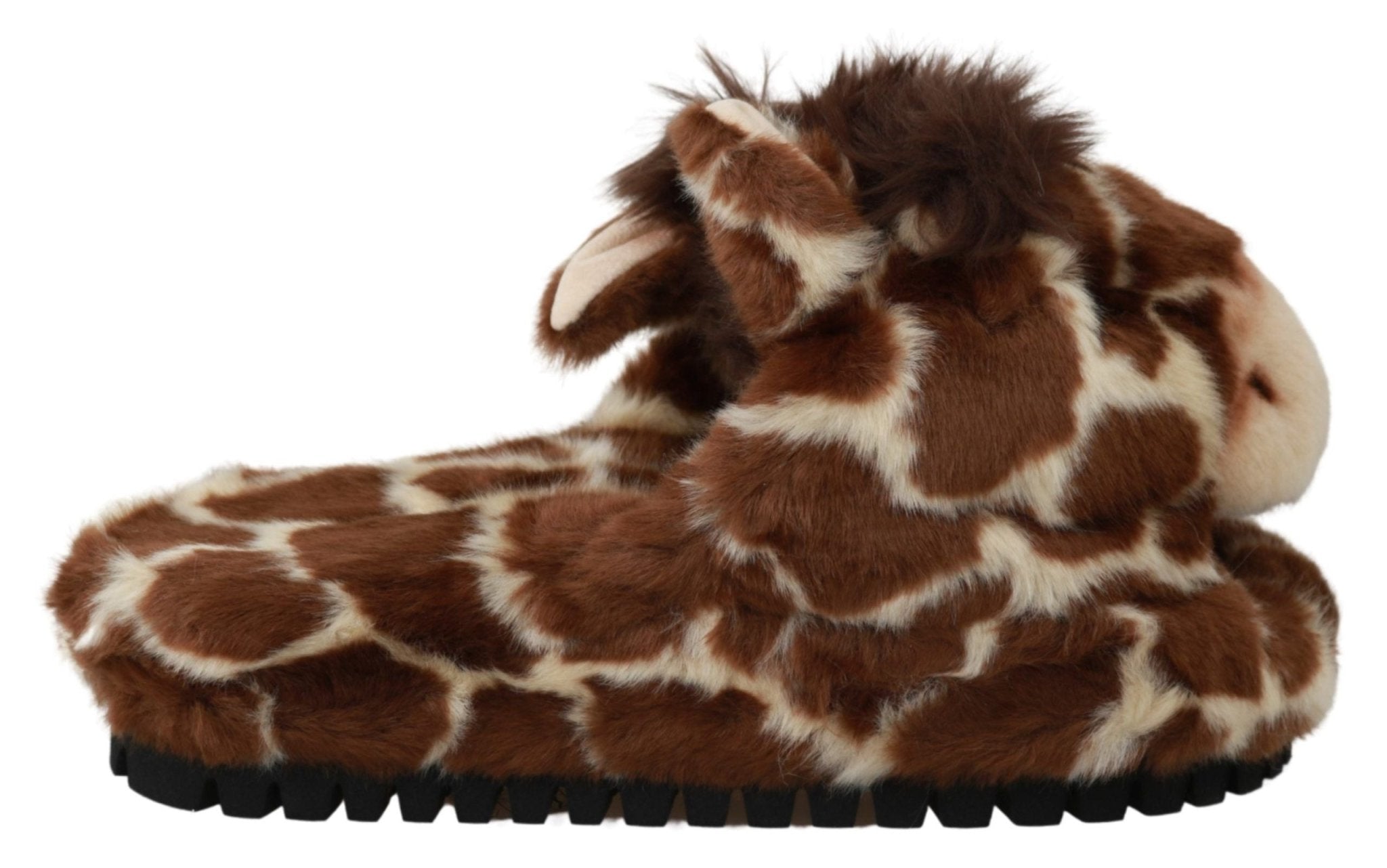 Dolce & Gabbana Brown Giraffe Slippers Flats Sandals Shoes - Dani Dyers