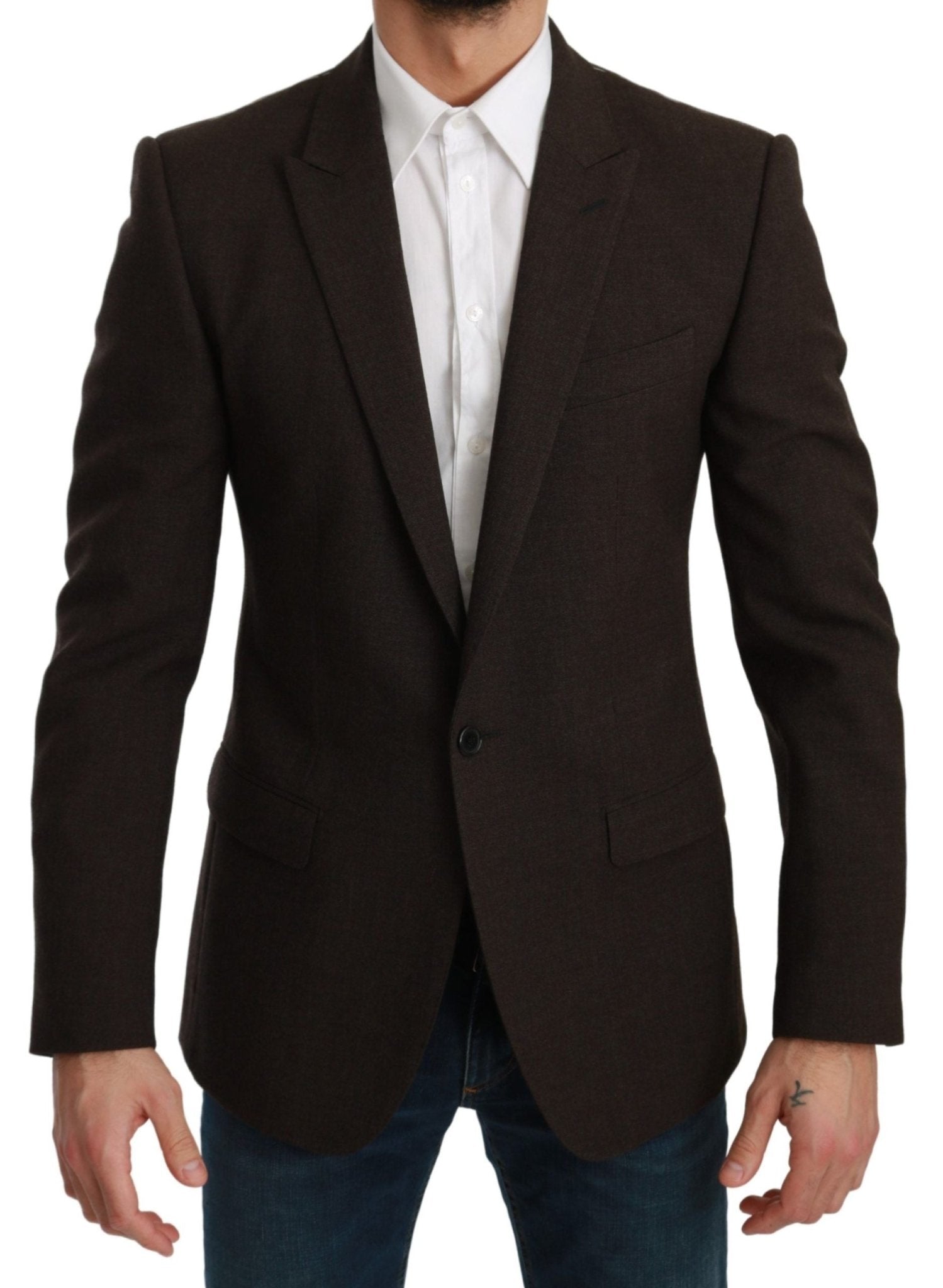 Dolce & Gabbana Brown Slim Fit Coat Jacket MARTINI Blazer - Dani Dyers