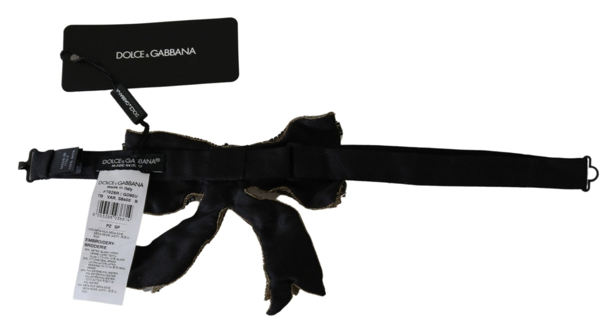 Dolce & Gabbana Gold Crystal Beaded Sequined 100% Silk Catwalk Necklace - Dani Dyers