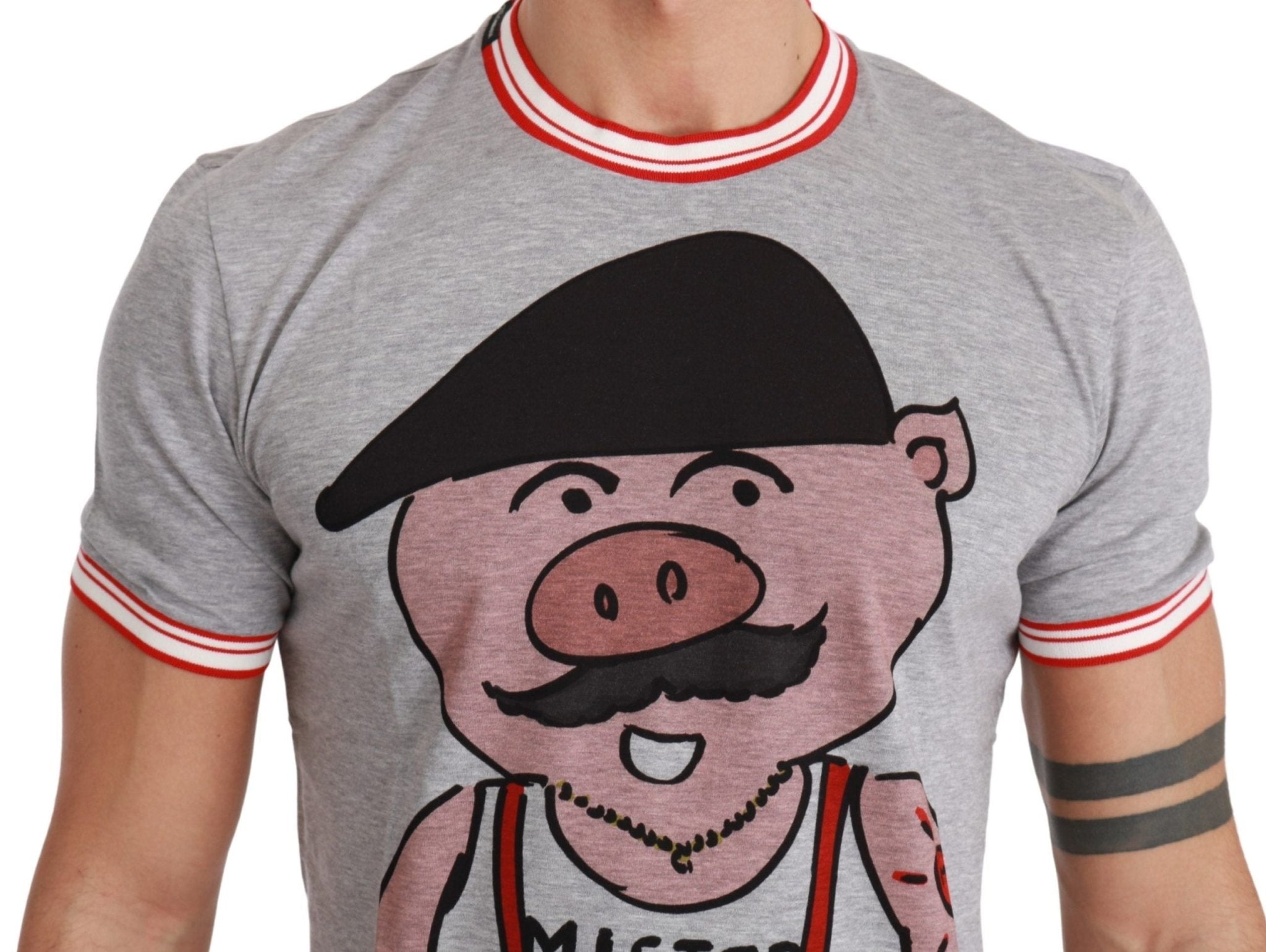 Dolce & Gabbana Gray Cotton Top 2019 Year of the Pig T-shirt - Dani Dyers