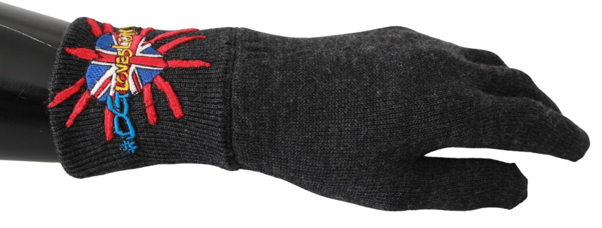 Dolce & Gabbana Gray DGLovesLondon Embroidered Wool Gloves - Dani Dyers