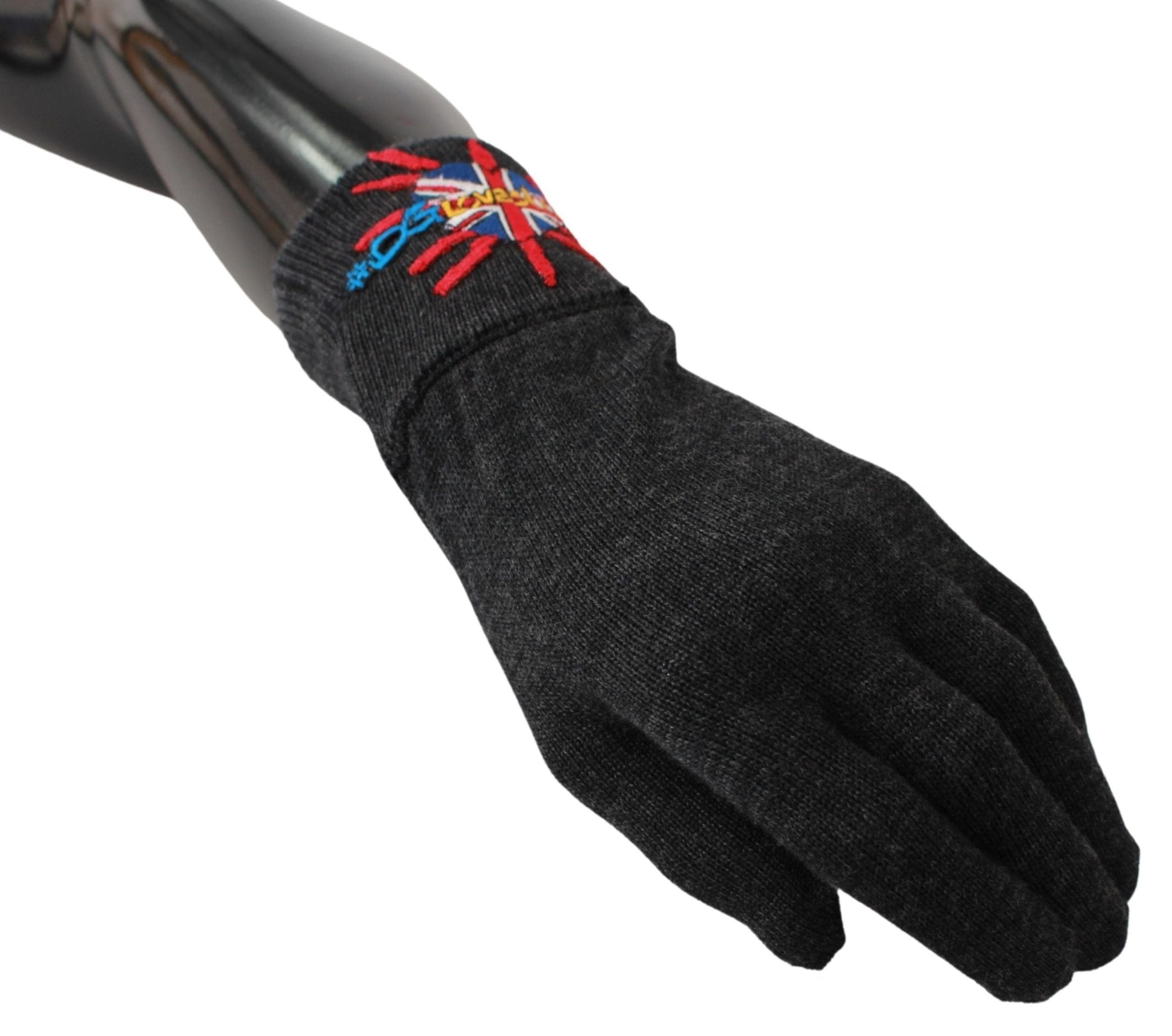 Dolce & Gabbana Gray DGLovesLondon Embroidered Wool Gloves - Dani Dyers