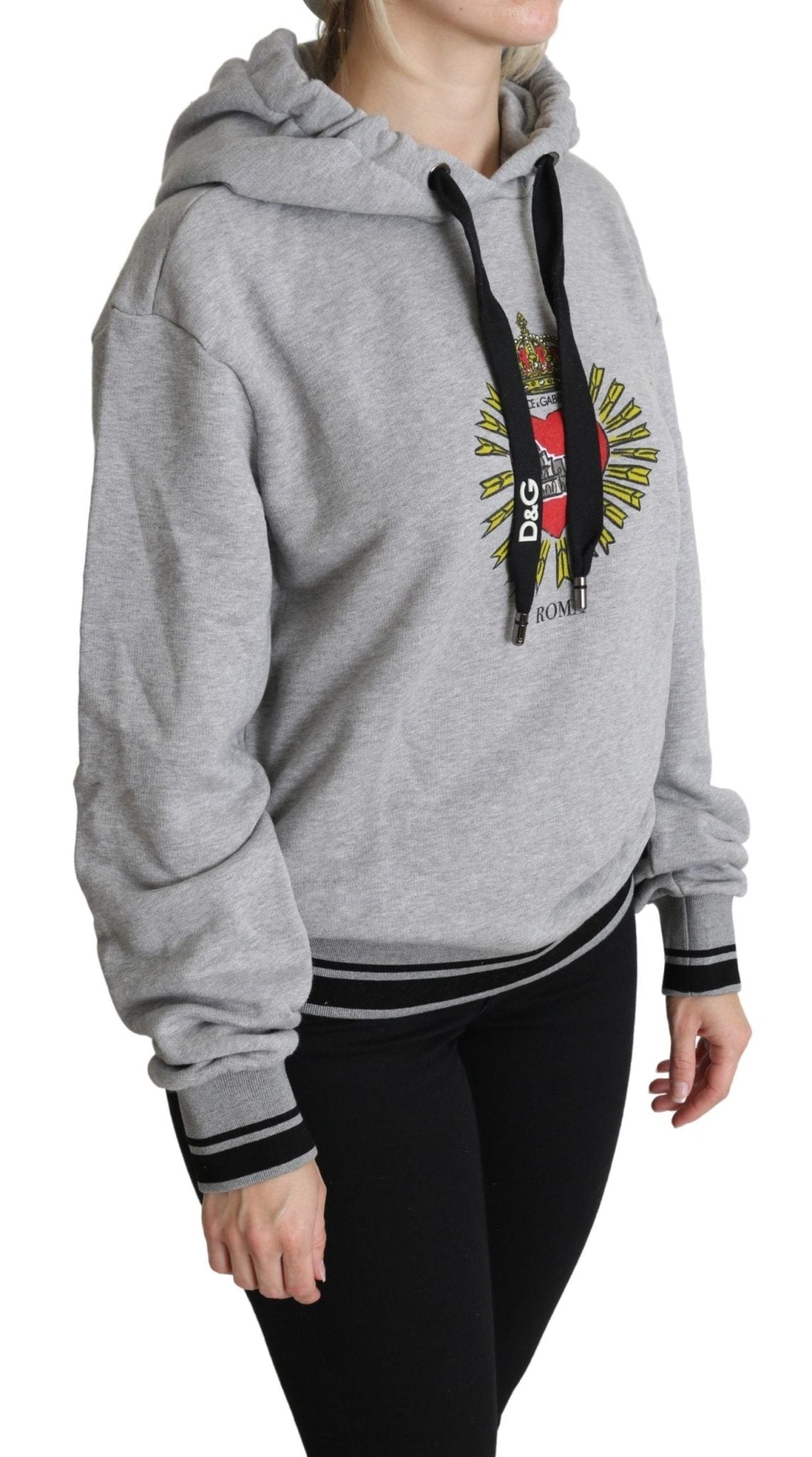 Dolce & Gabbana Gray Printed Hooded Exclusive Logo Sweater - Dani Dyers