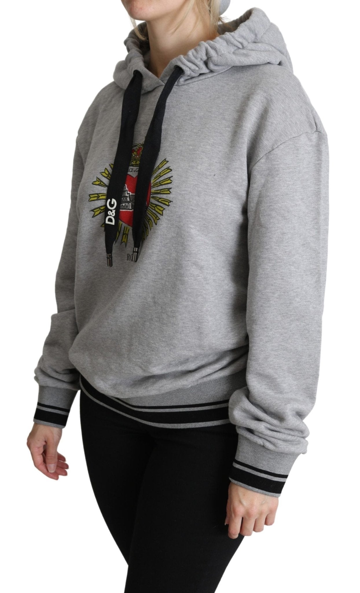 Dolce & Gabbana Gray Printed Hooded Exclusive Logo Sweater - Dani Dyers