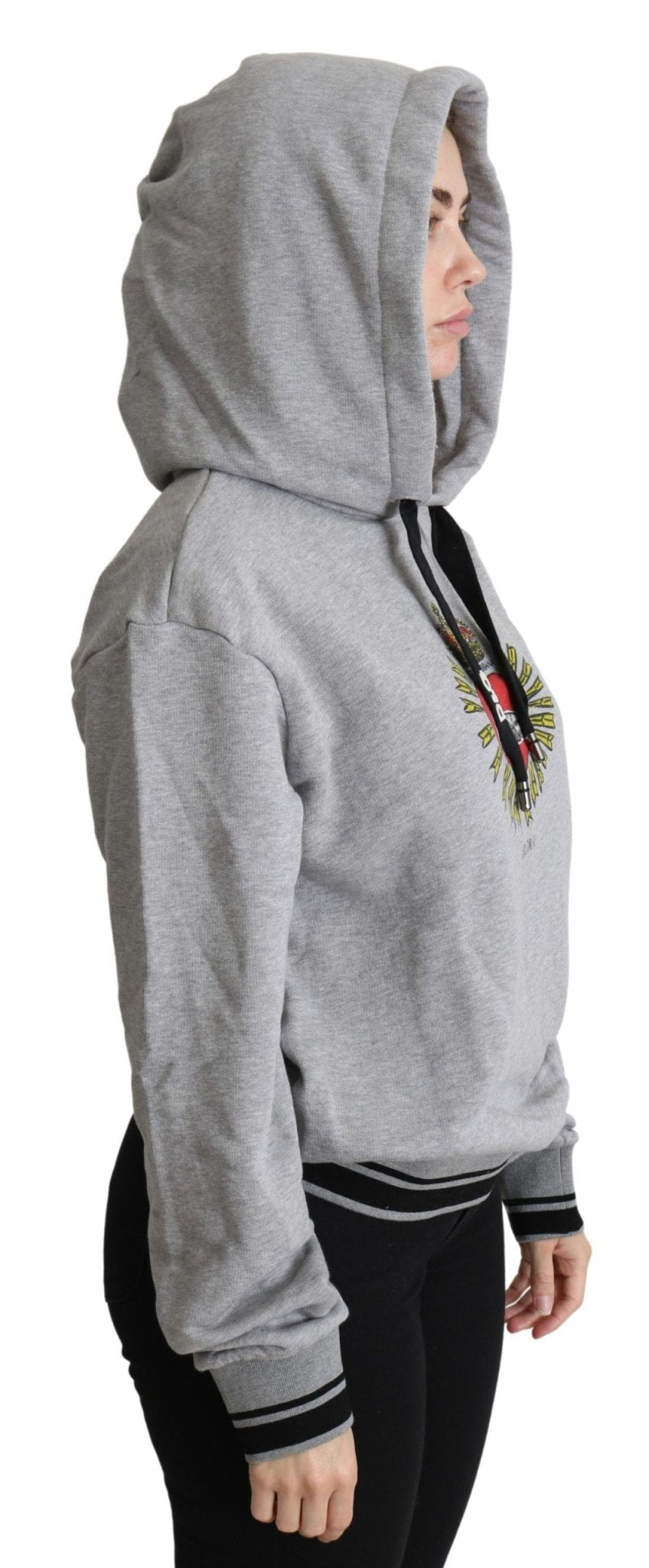 Dolce & Gabbana Gray Printed Hooded Exclusive Logo Sweater - Dani Dyers