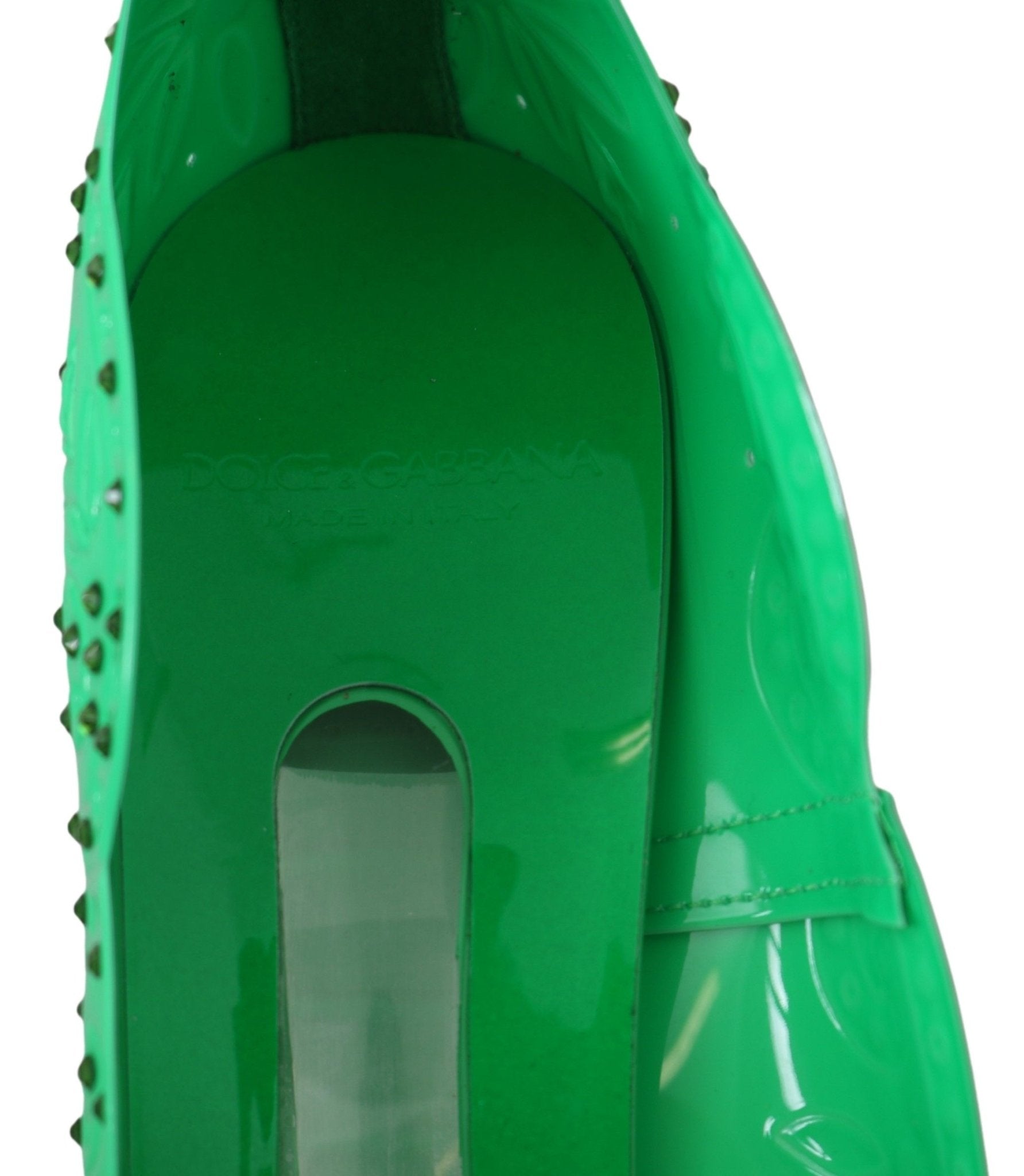 Dolce & Gabbana Green Crystal Floral CINDERELLA Heels Shoes - Dani Dyers