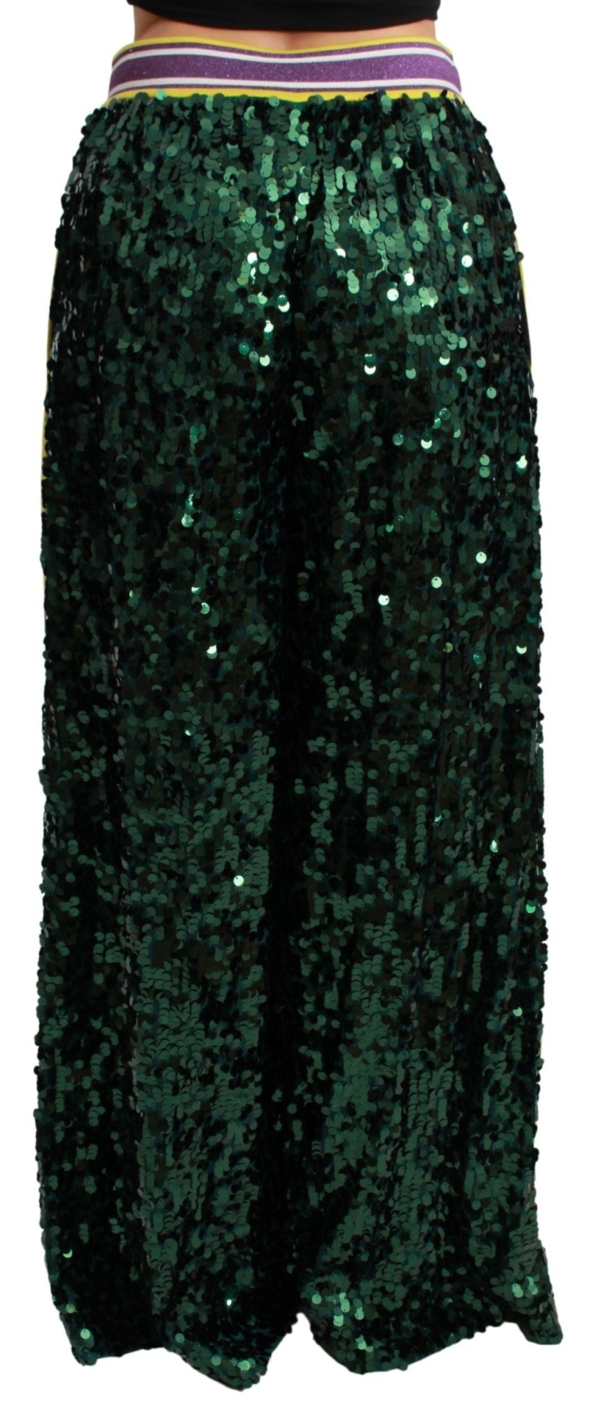 Dolce & Gabbana Green Sequin Trousers Queens Angel Pants - Dani Dyers