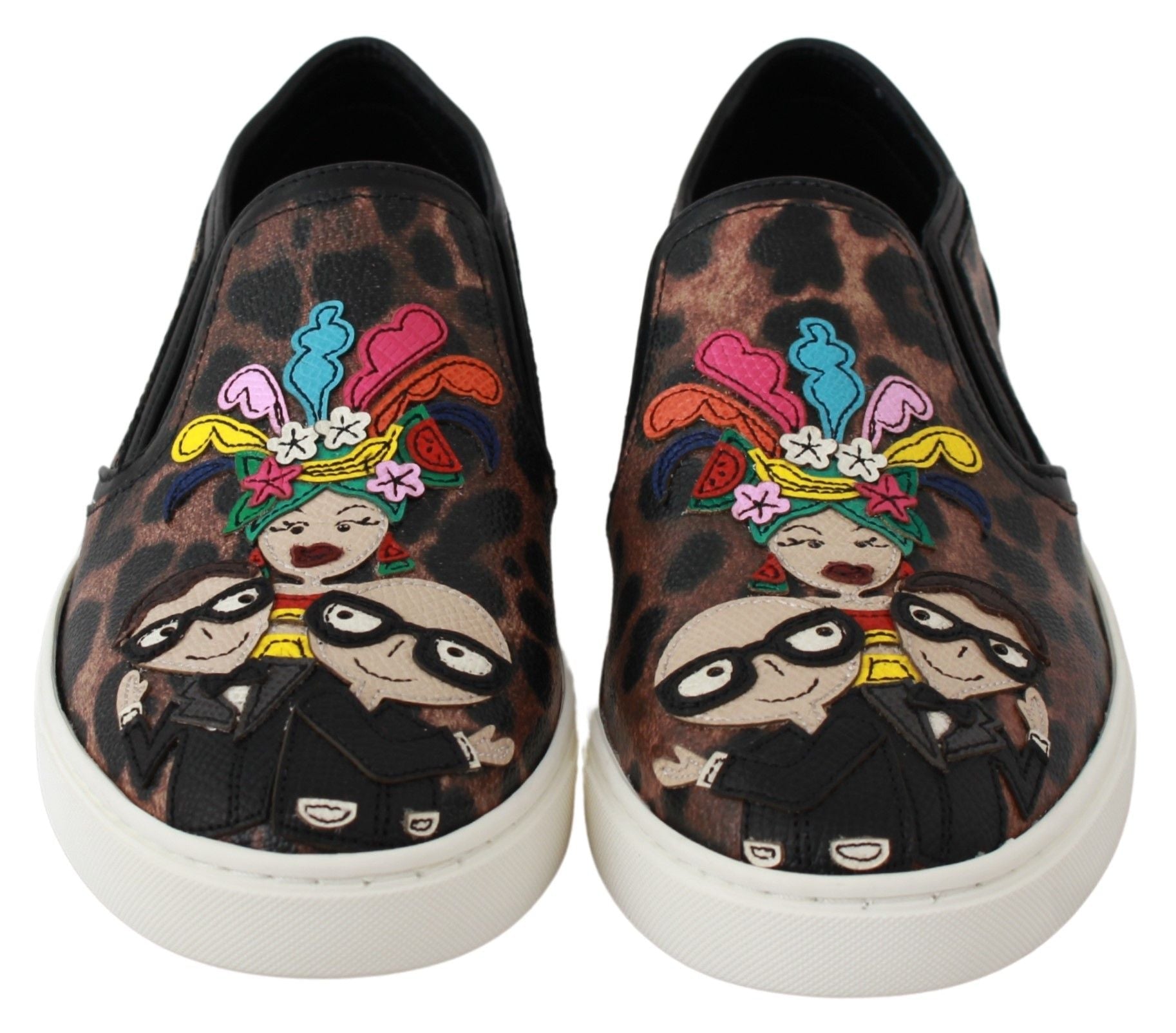 Dolce & Gabbana Leather Leopard dgfamily Loafers Shoes - Dani Dyers