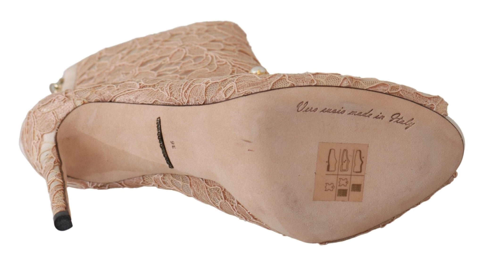 Dolce & Gabbana Pink Crystal Lace Booties Stilettos Shoes - Dani Dyers