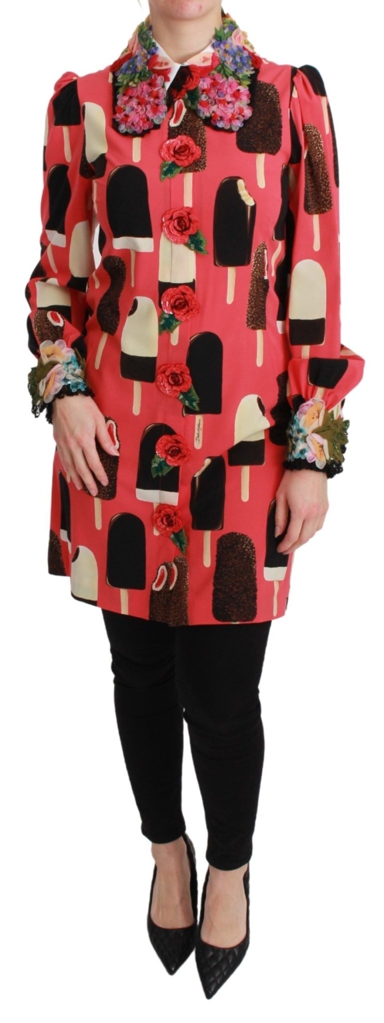 Dolce & Gabbana Pink Ice Cream Roses Sequined Dress - Dani Dyers